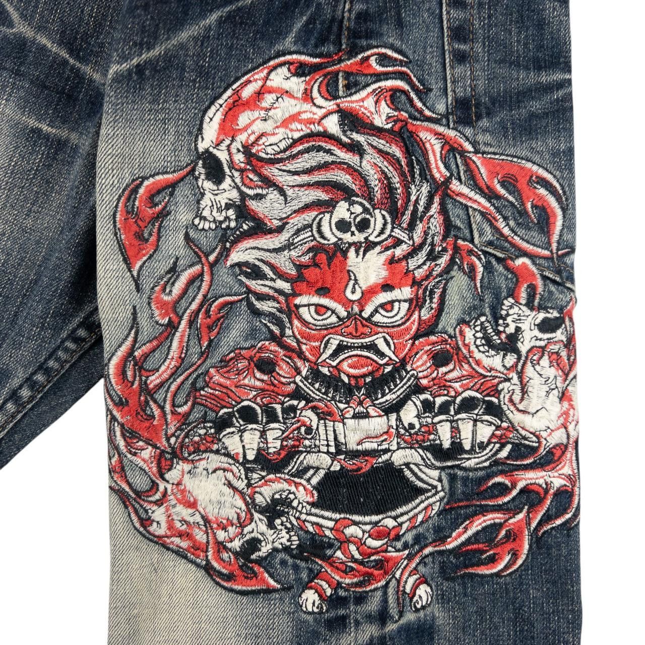 Other Jizo Bosatsu Embroidered Skull Japanese Denim Jeans Size W30 Size US 30 / EU 46 - 5 Thumbnail