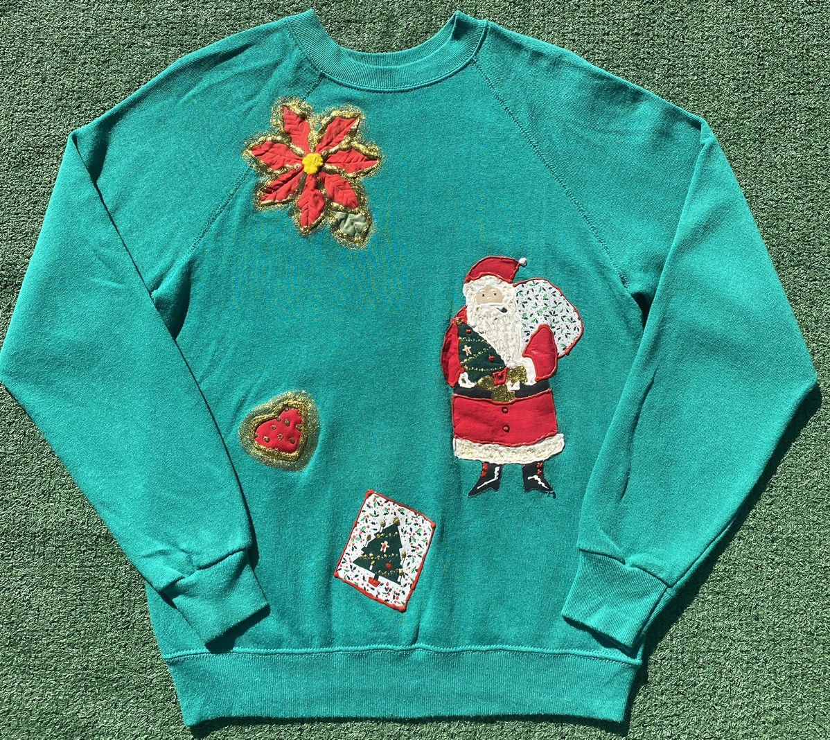 Tultex Vintage 80’s Christmas Santa Cat Tree Sweatshirt Sz Small Size S / US 4 / IT 40 - 1 Thumbnail