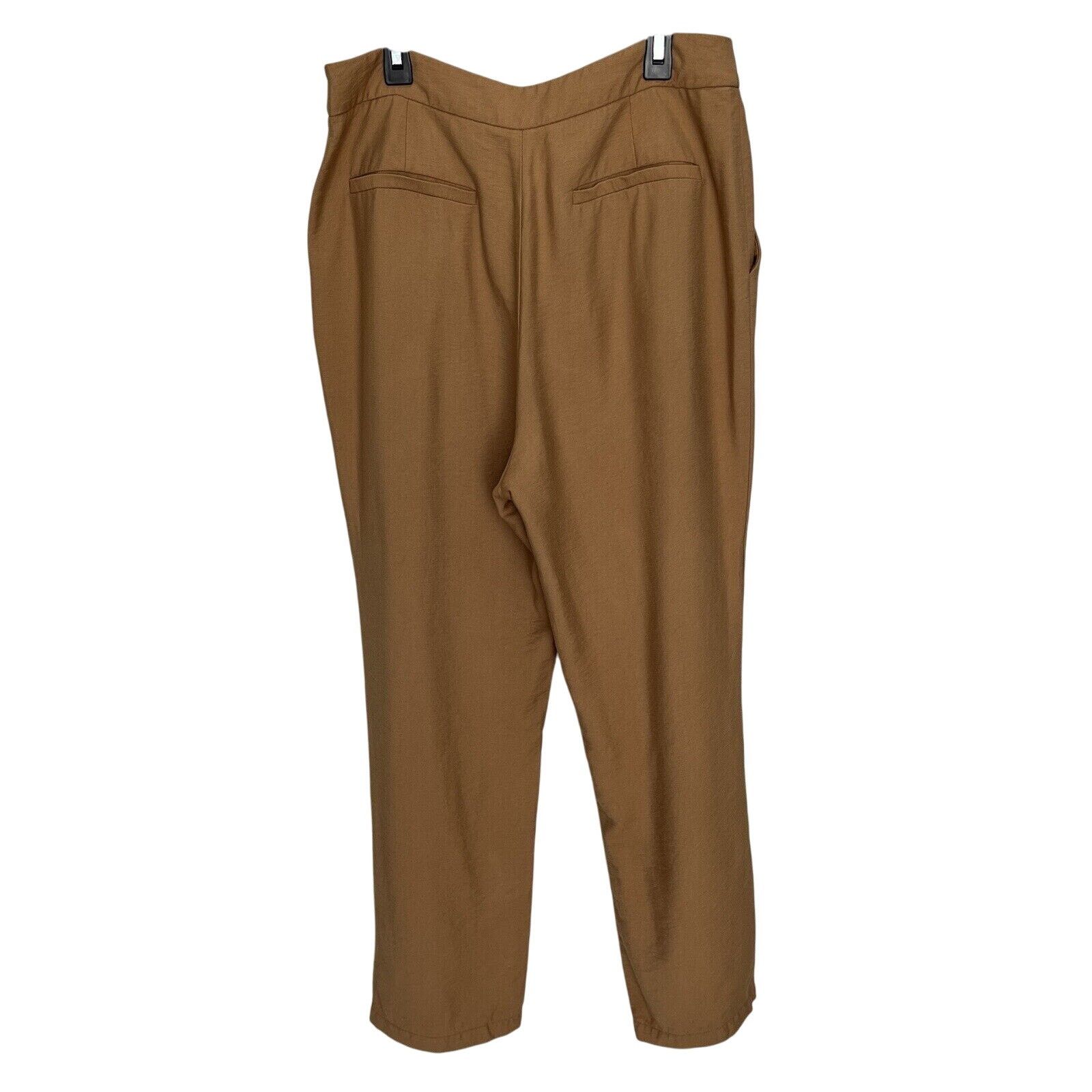 Anthropologie Leith | Camel Tan Pleated Taper Leg Trouser Pants Sz Medium Size 30" / US 8 / IT 44 - 6 Thumbnail