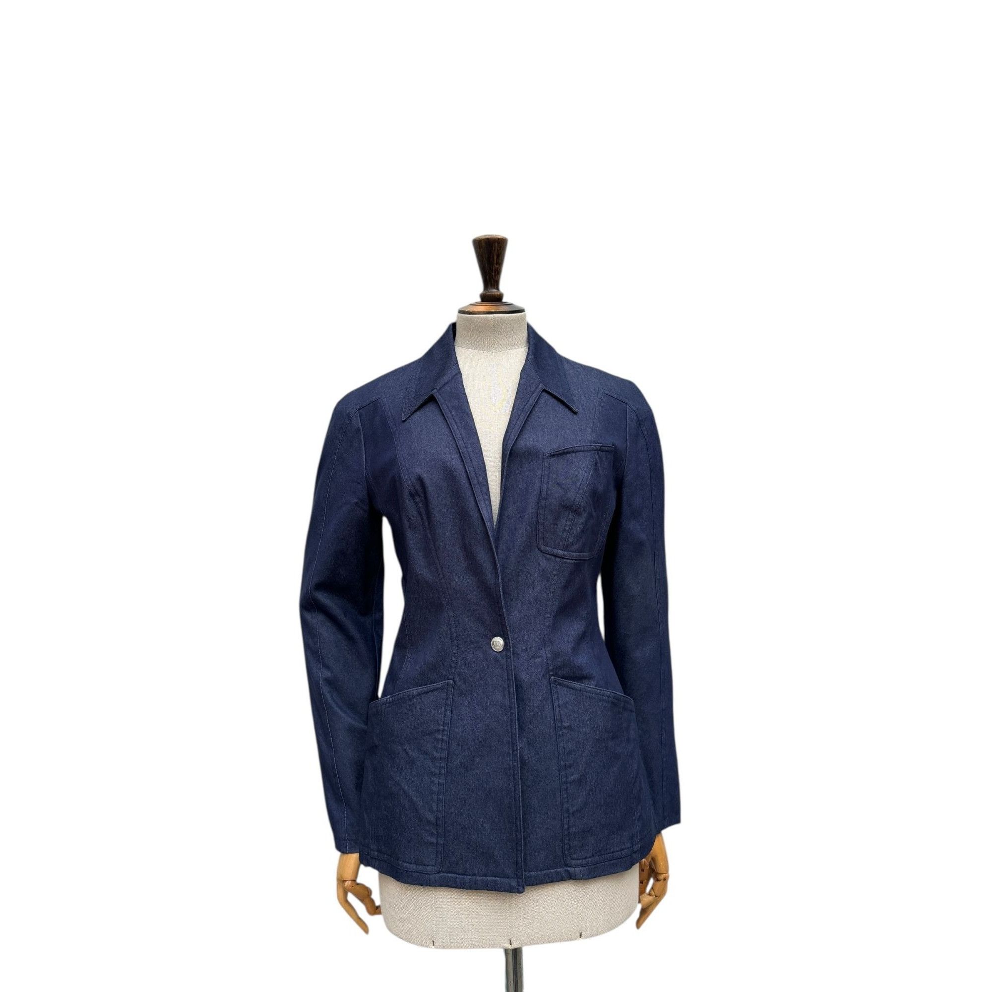 Thierry Mugler Dark Denim Blazer Jacket Size M / US 6-8 / IT 42-44 - 1 Thumbnail