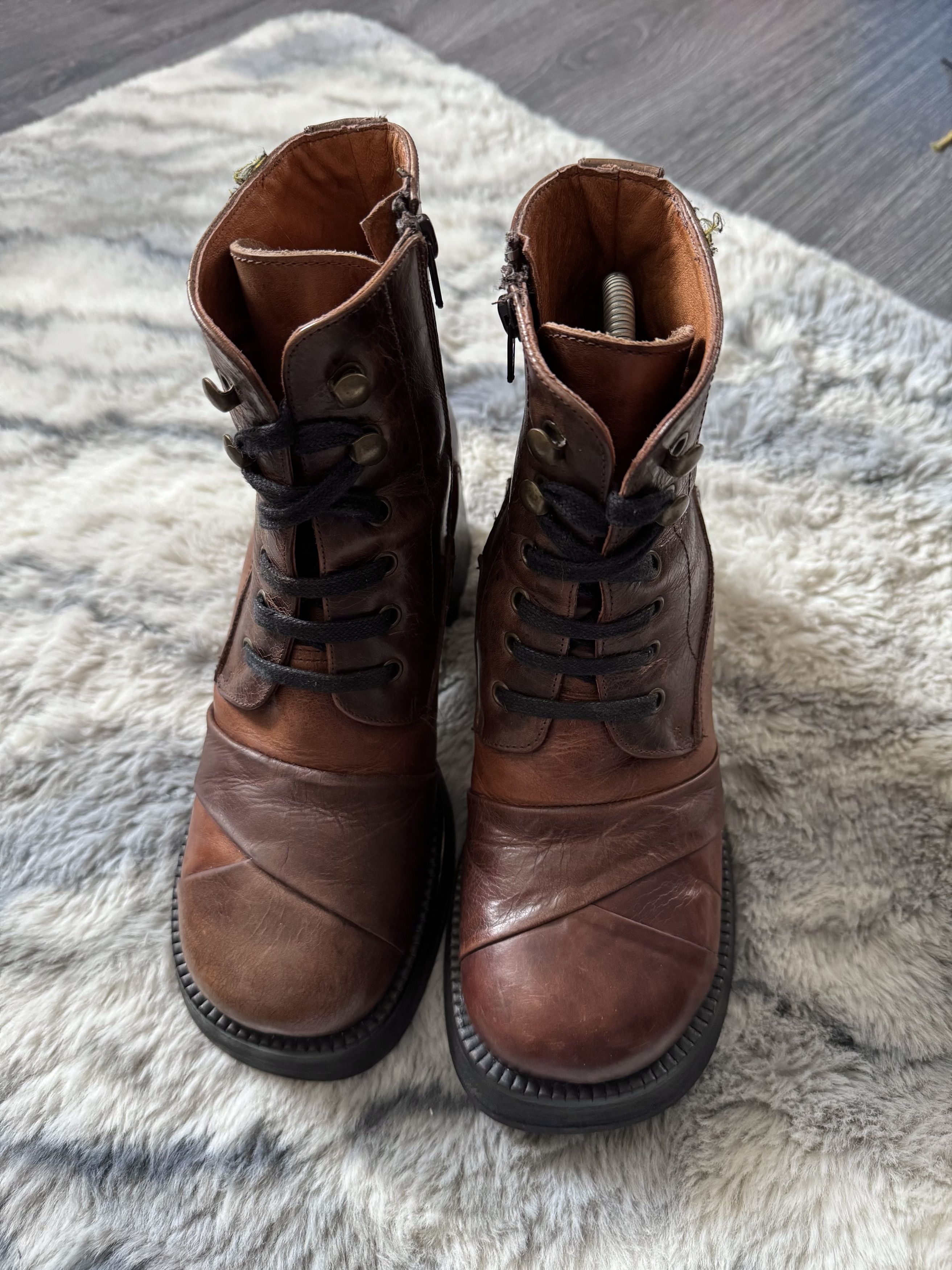 Dockers Archive Y2K Dockers Patchwork Leather Platform Heel Boots Size US 8 / IT 38 - 4 Thumbnail