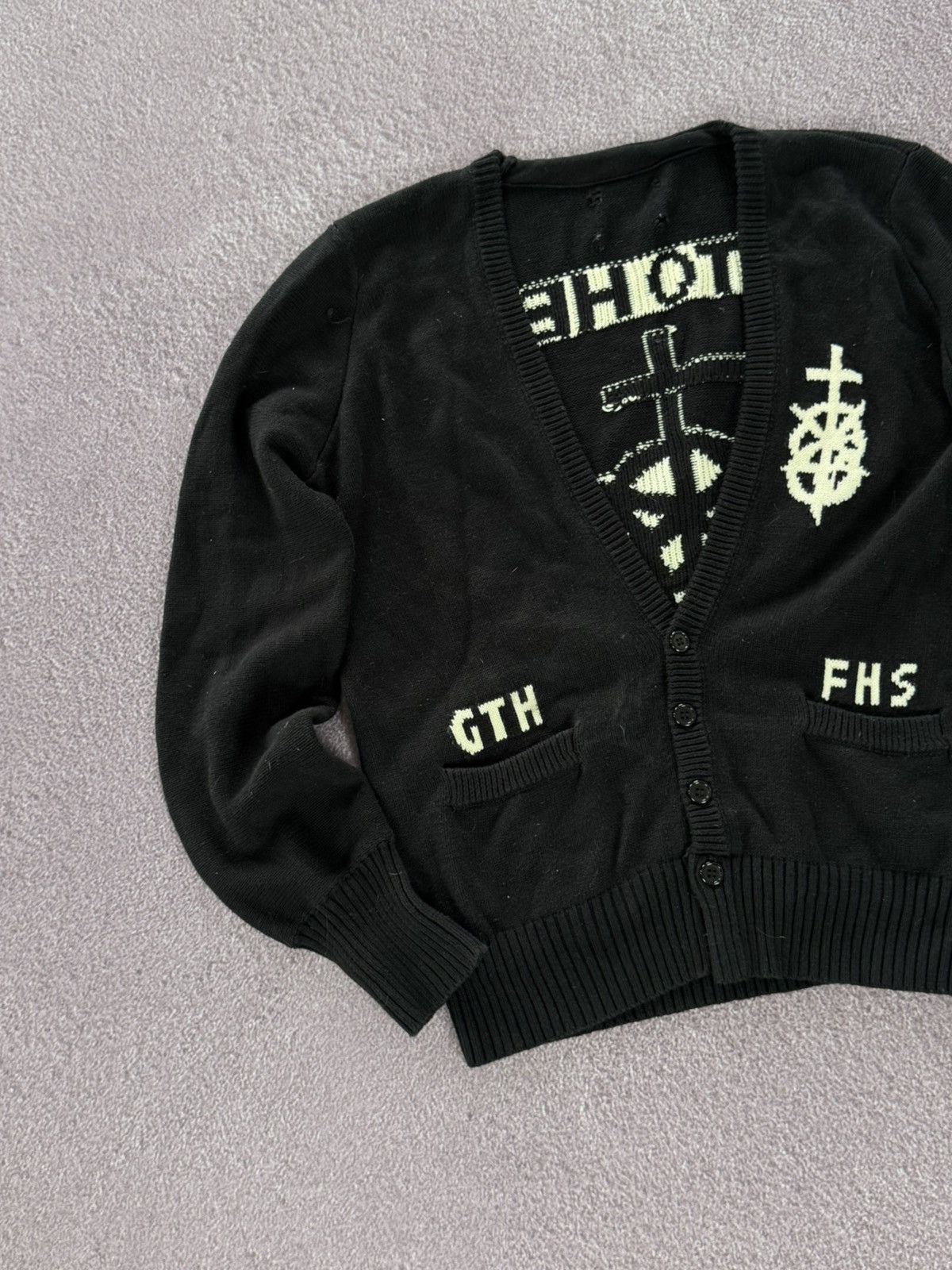 Other Vintage Goth Style Grunge Vibe Knit Sweater Cardigan Size M / US 6-8 / IT 42-44 - 8 Thumbnail