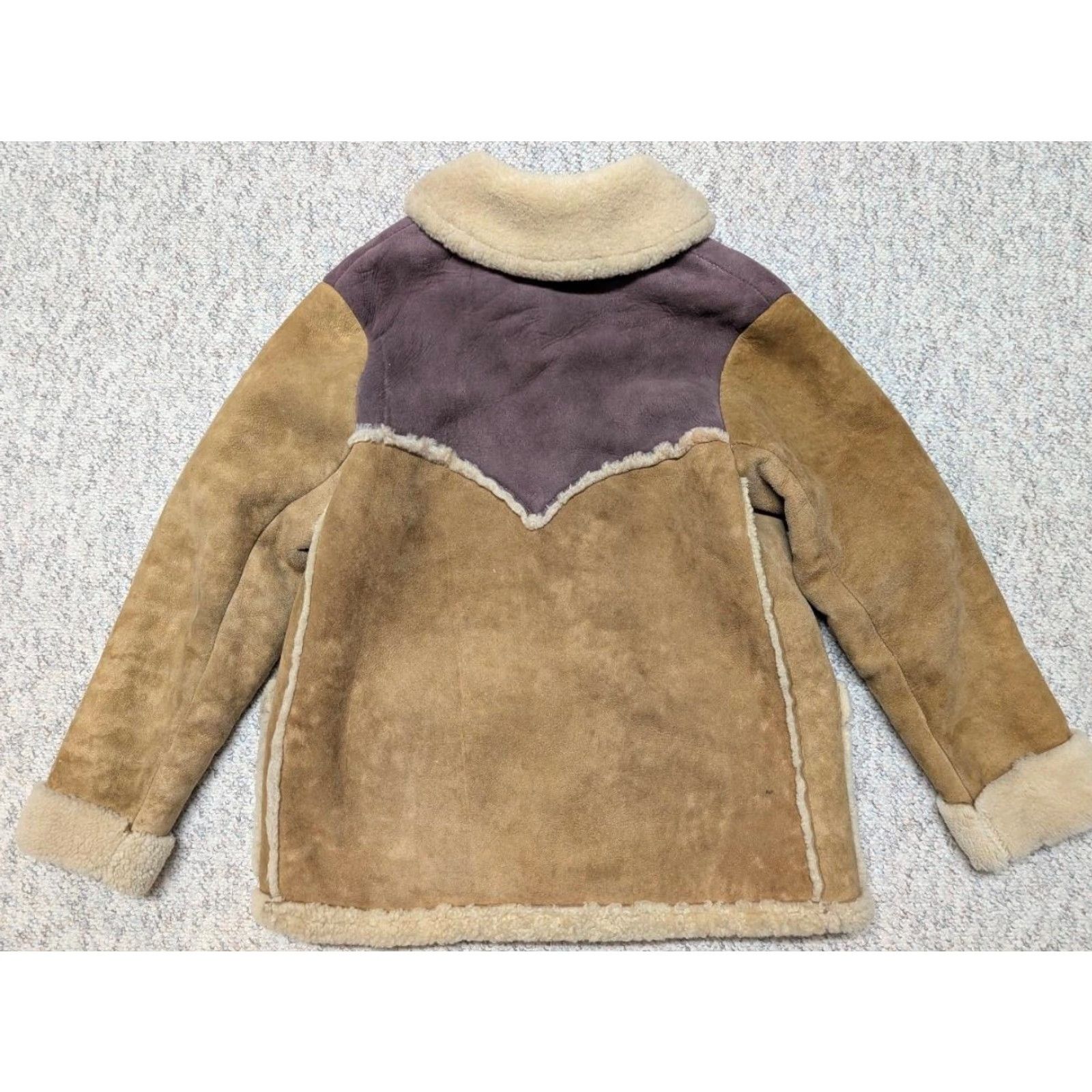 Vintage VINTAGE Shearling Leather Coat Western Cowboys Rancher Jacket Men M Brown Sheepskin Leather Coat Chest 40 Size US M / EU 48-50 / 2 - 2 Thumbnail