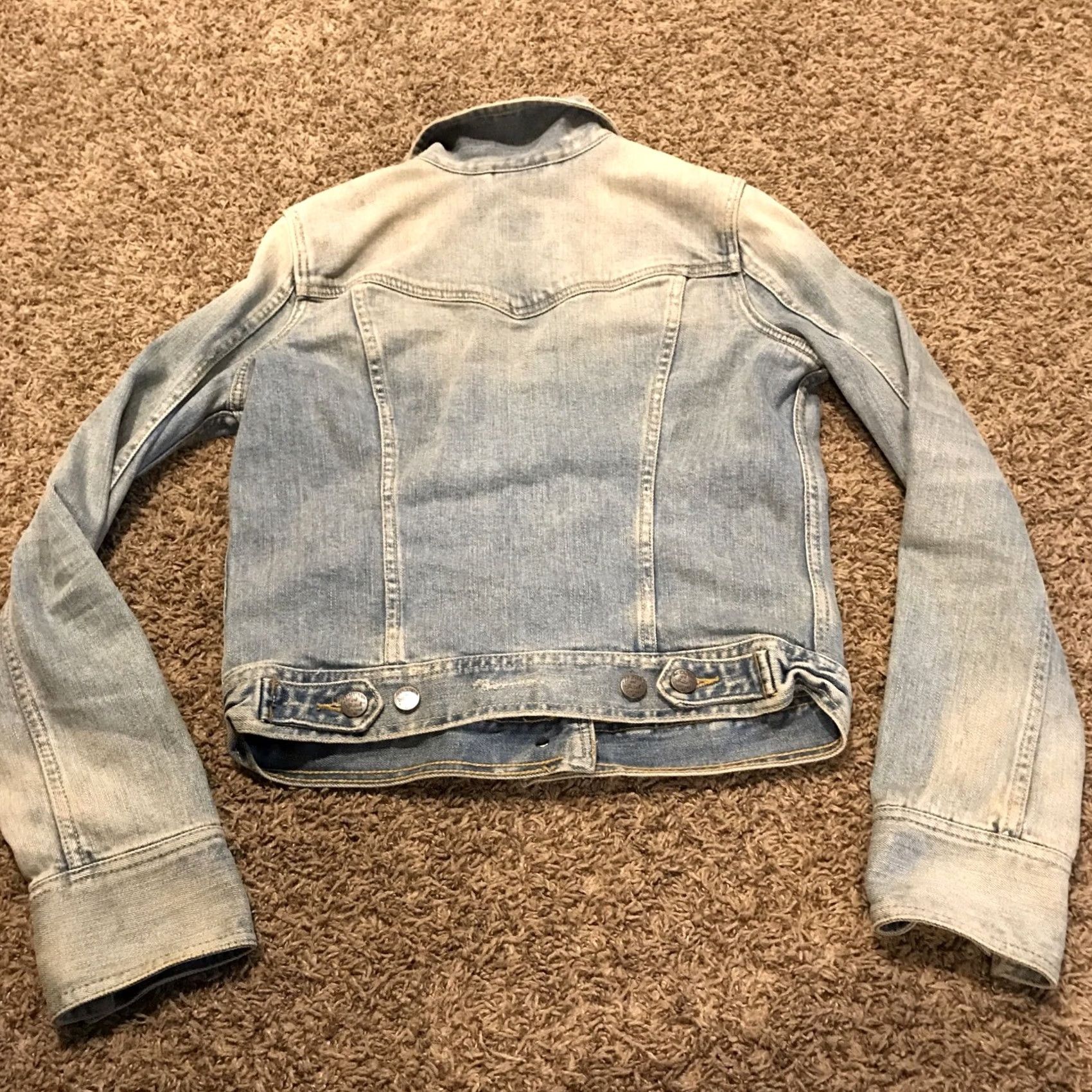 Abercrombie & Fitch Abercrombie & Fitch Woman’s S Cotton Denim Jacket Blue Short Button Collared Casual Basic Jacket Vintage No Size 28" / US 6 / IT 42 - 4 Thumbnail
