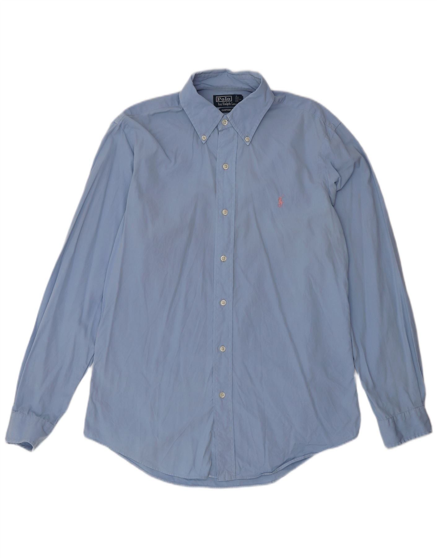 Polo Ralph Lauren Mens Custom Fit Shirt 38 15 Small Blue Cotton Size US S / EU 44-46 / 1 - 1 Thumbnail