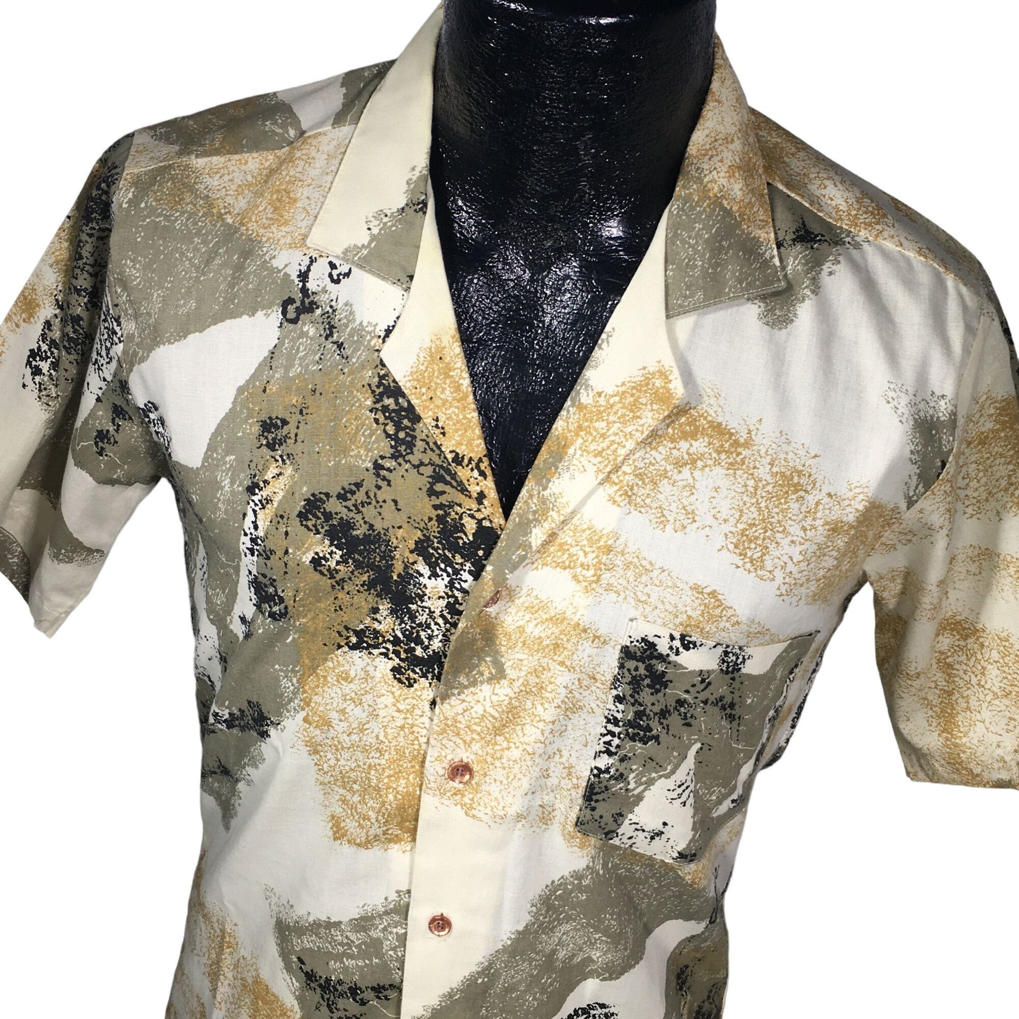 Other Vtg Fame Geometric Abstract Button Down SURFER Retro Shirt Size US S / EU 44-46 / 1 - 1 Thumbnail