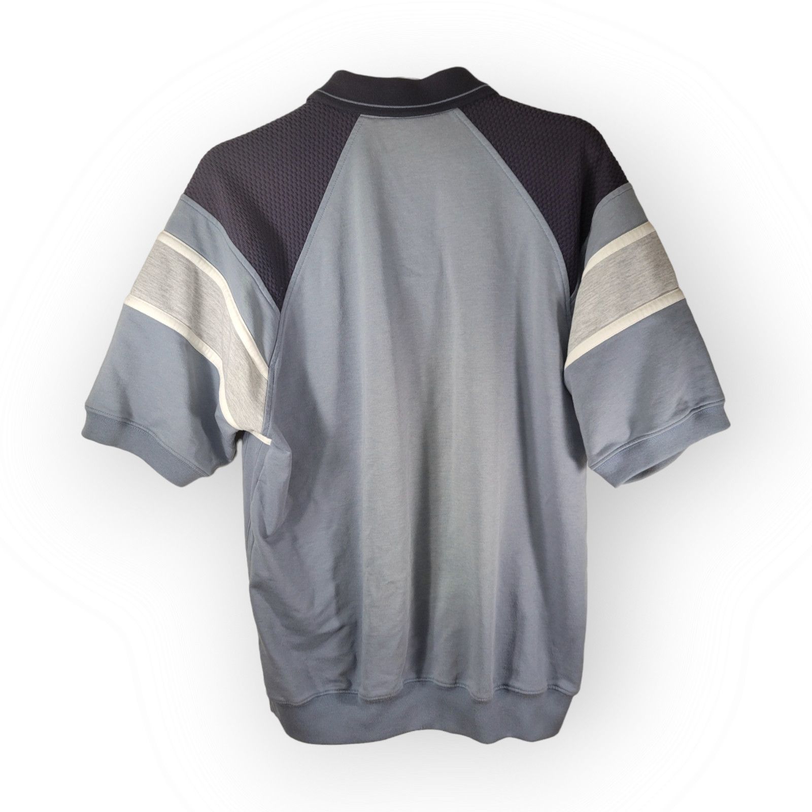 Other Classics by Palmland L Blue Gray Striped Cotton Blend Henley Size US L / EU 52-54 / 3 - 2 Thumbnail