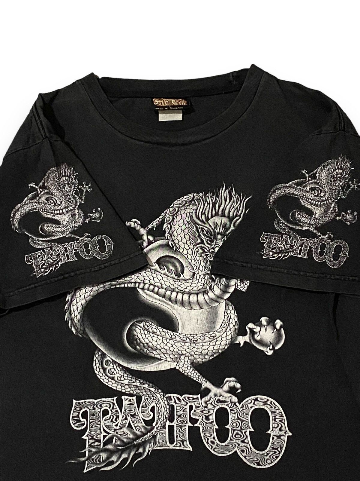 Beauty Beast × Vintage Vintage Bootleg Solid Rock Dragon Warrior Tattoo Tshirt Size US L / EU 52-54 / 3 - 4 Thumbnail