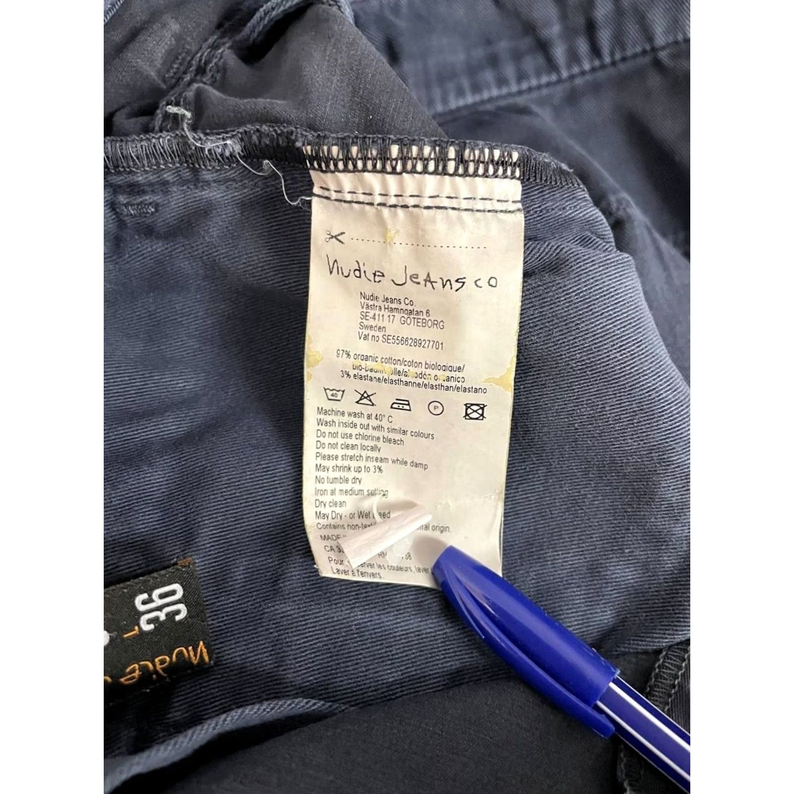 Nudie Jeans Nudie Jeans Co Chino Pants Navy Blue Straight Leg 33x36 Mens Regular Size 33x36 Navy Blue Comfort Stretch Pockets Vintage No Size US 33 - 5 Thumbnail