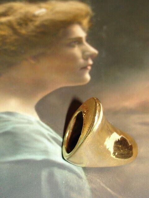Designer Modernist 14 kt Gold Plated Brass 3D Knuckle Ring Size ONE SIZE - 2 Thumbnail