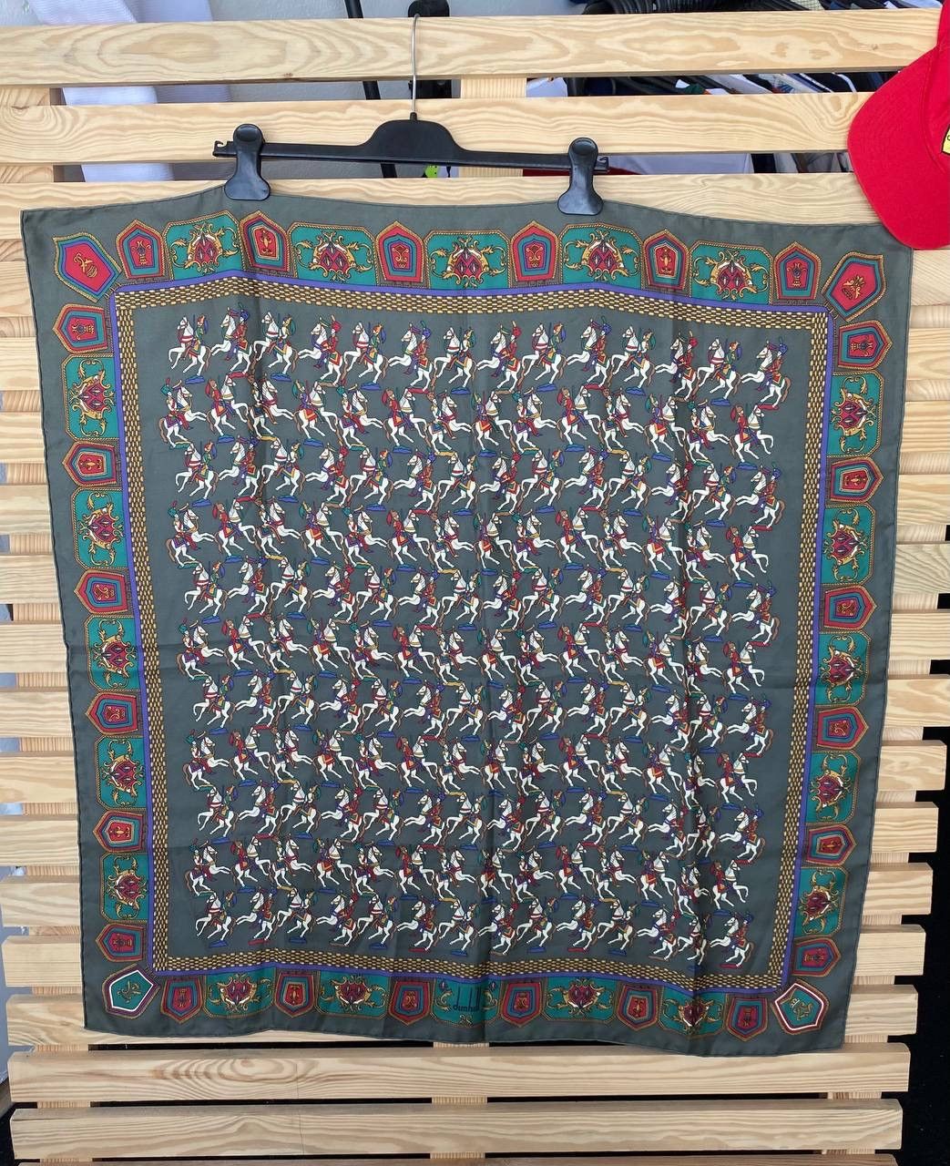 Alfred Dunhill Vintage Dunhill Silk Scarf Polo Horse Design Rare Size ONE SIZE - 1 Thumbnail