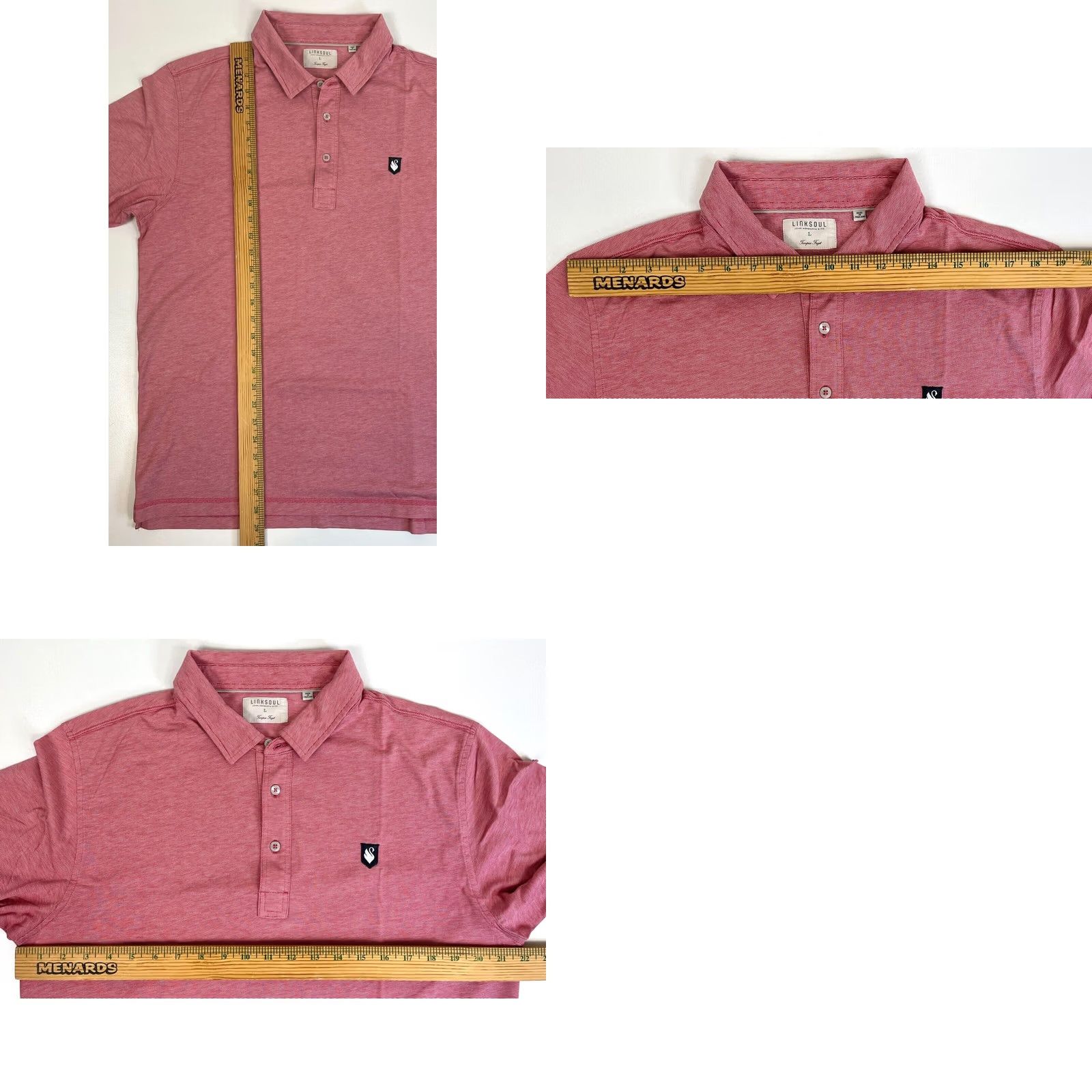 Vintage Linksoul Polo Shirt Men’s Short Sleeve Luxury Cotton Sz L Pink Polo Size US L / EU 52-54 / 3 - 8 Thumbnail