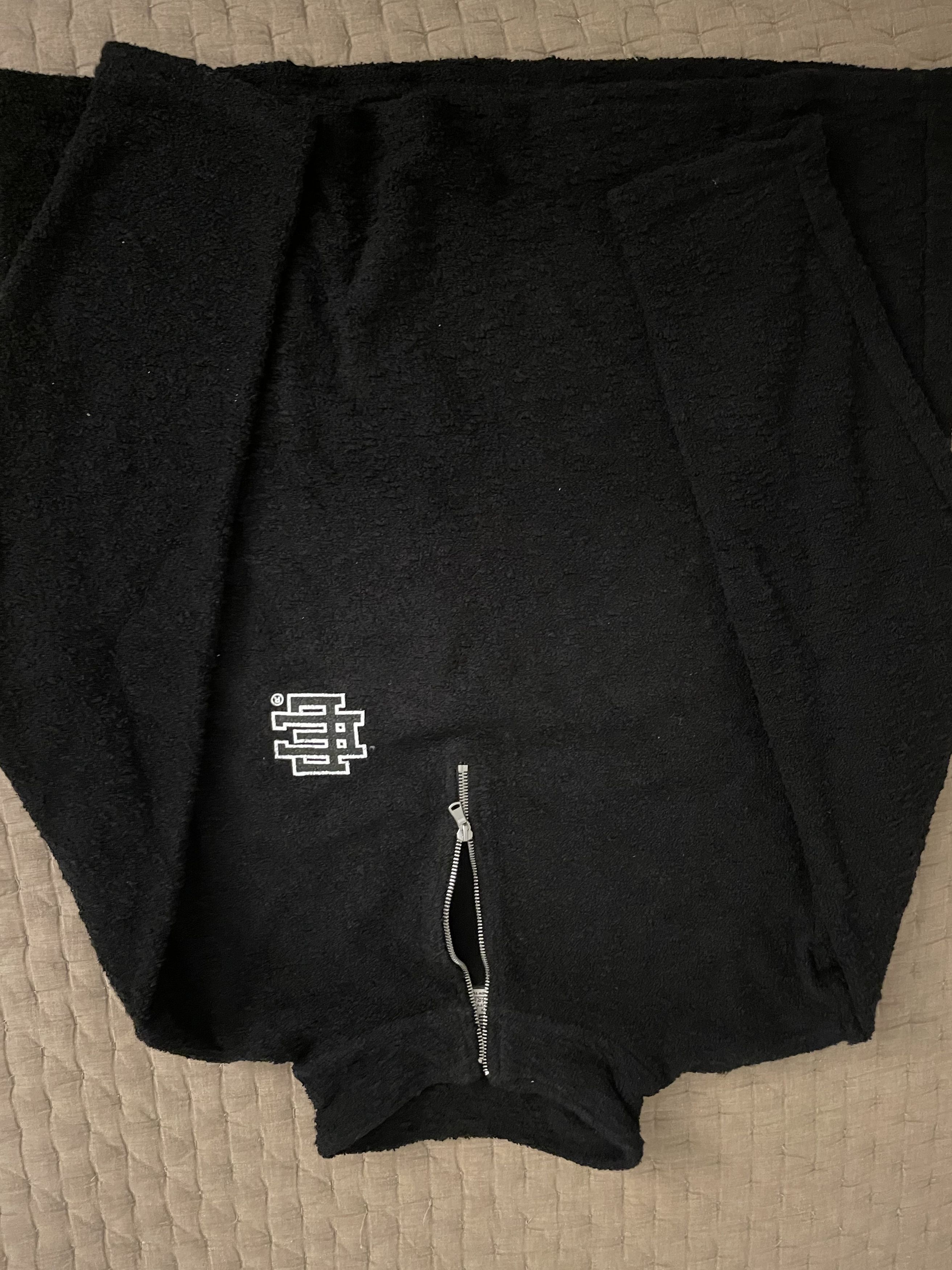 image of Eric Emanuel Boucle Quarter Zip in Black, Men's (Size XL)