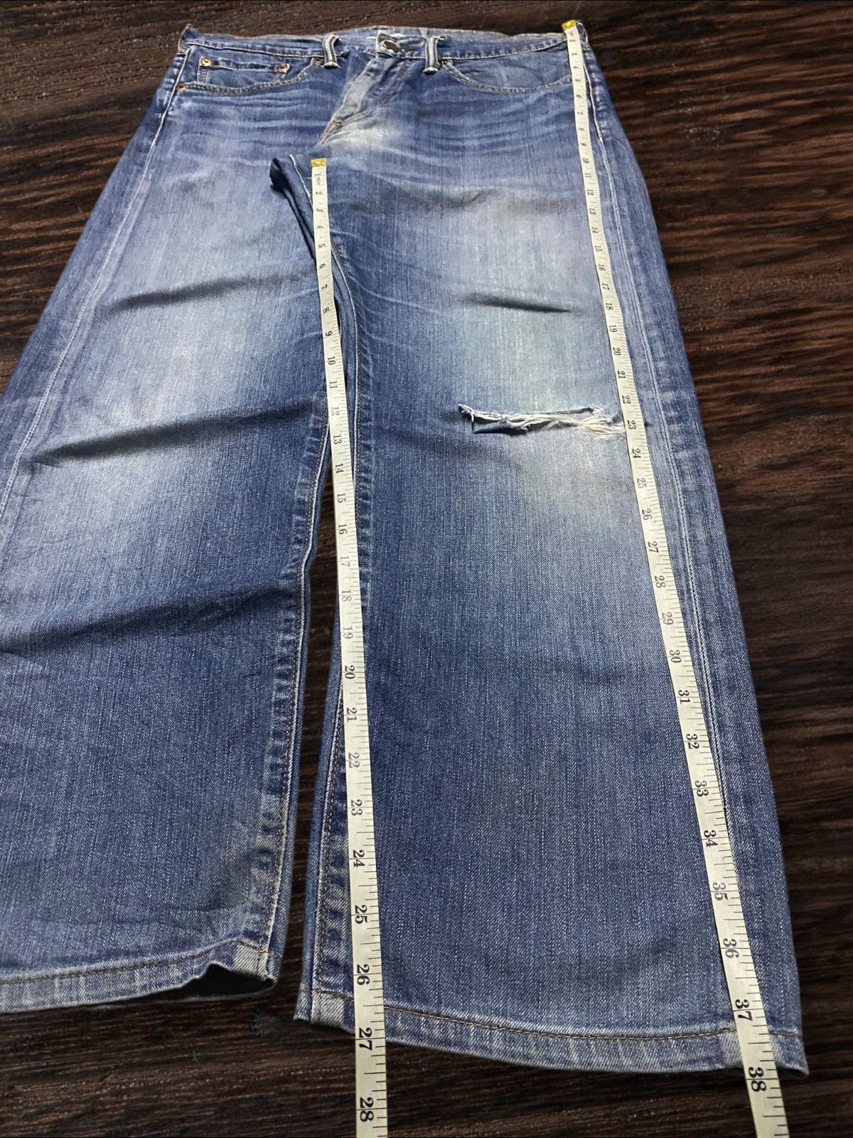 Levi's Vintage Levis 505 Faded Wash Distressed Loose Jeans Size US 33 - 14 Thumbnail