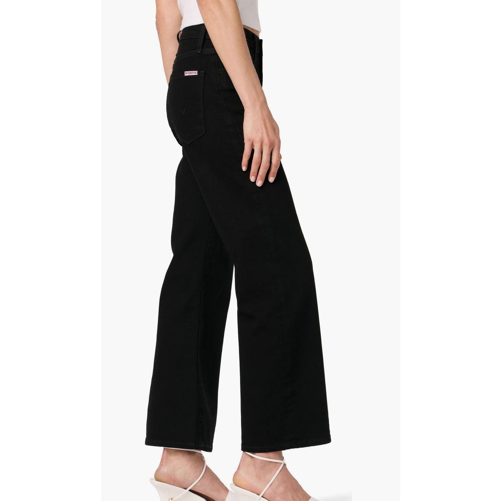 Hudson $215 New Hudson Rosalie High Waist Wide Leg Crop Black 25 Size 25" / US 0 / IT 36 - 1 Thumbnail