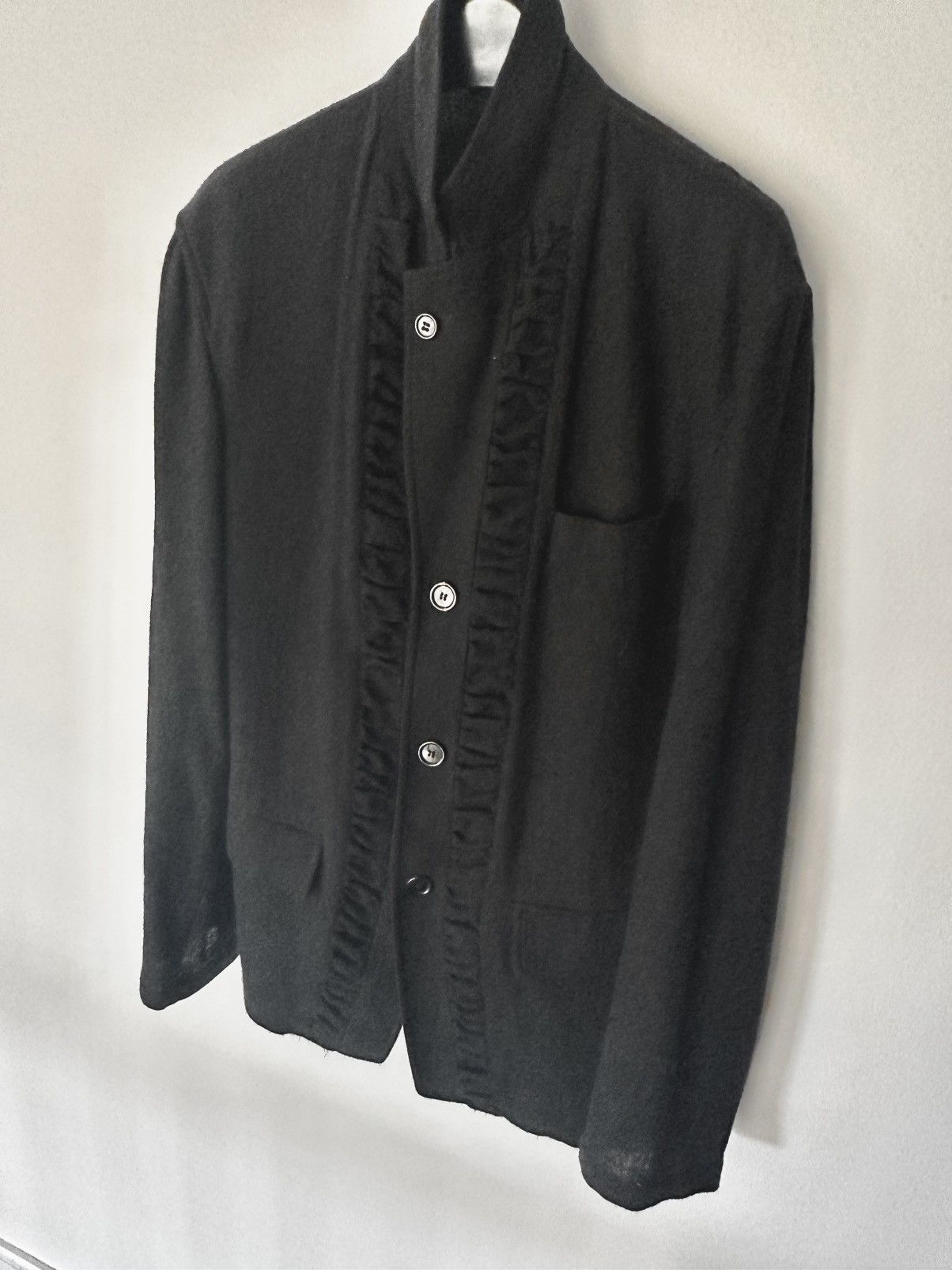 Pre-owned Ann Demeulemeester Frill Blazer In Black