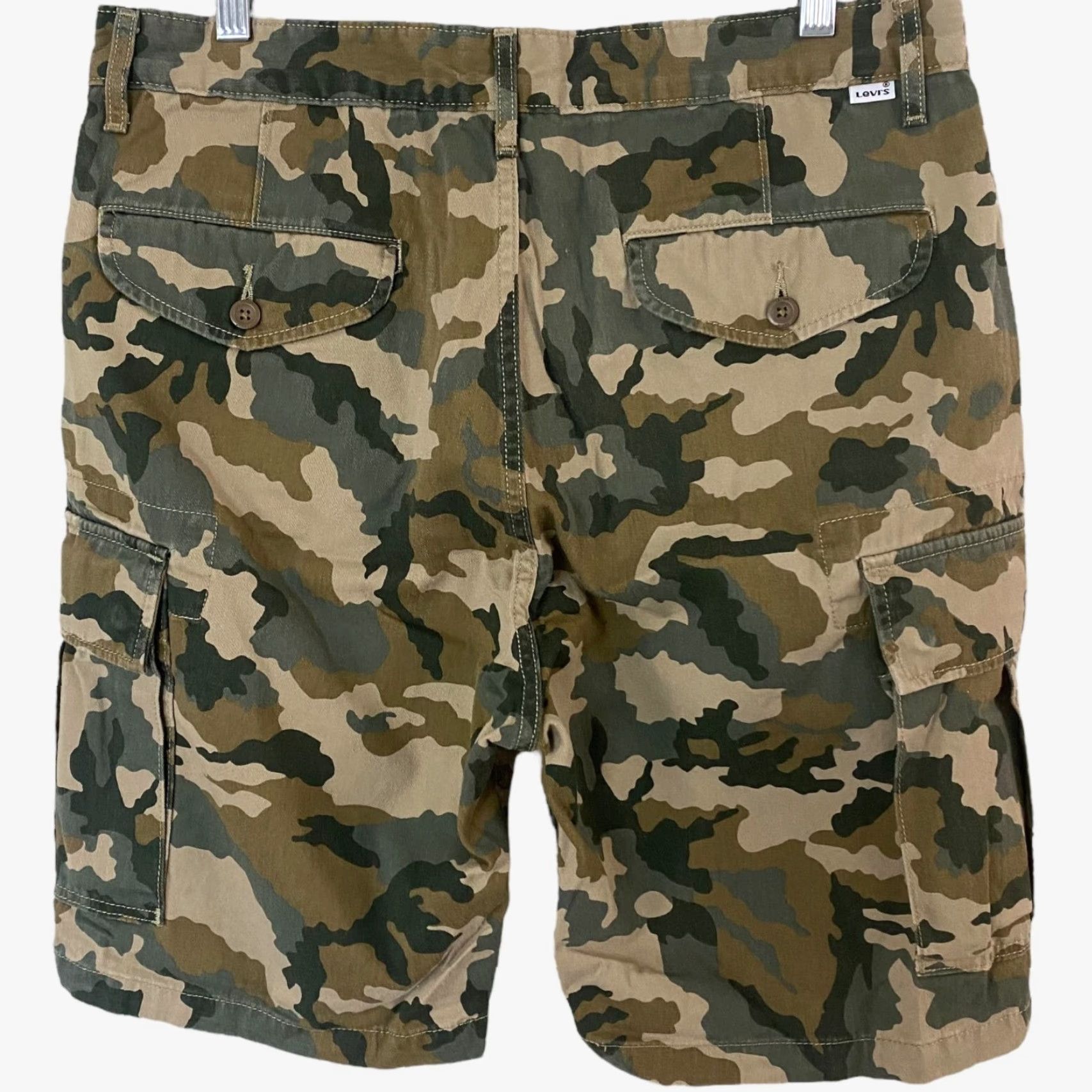 Levi's Levi's Carrier Cargo Shorts Green Camouflage Cotton-Twill Men's 32 Relaxed Fit 6-Pockets Casual Travel Workwear Cargo Shorts Size US 32 / EU 48 - 4 Thumbnail