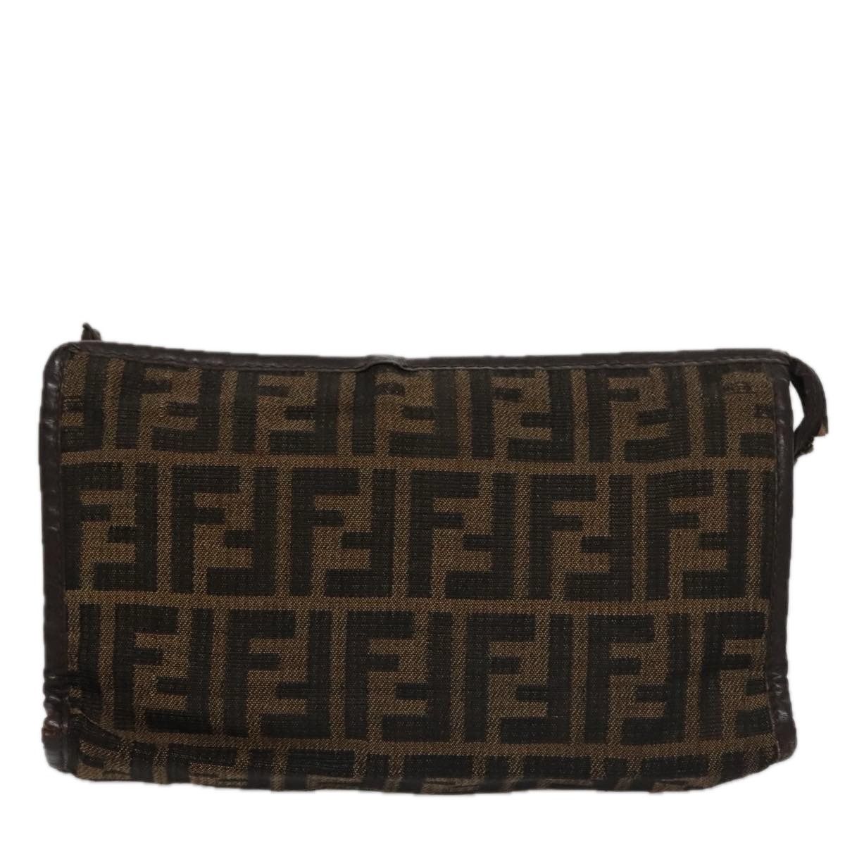 Fendi Zucca Brown Canvas Clutch Bag (Pre-Owned) Size ONE SIZE - 1 Thumbnail