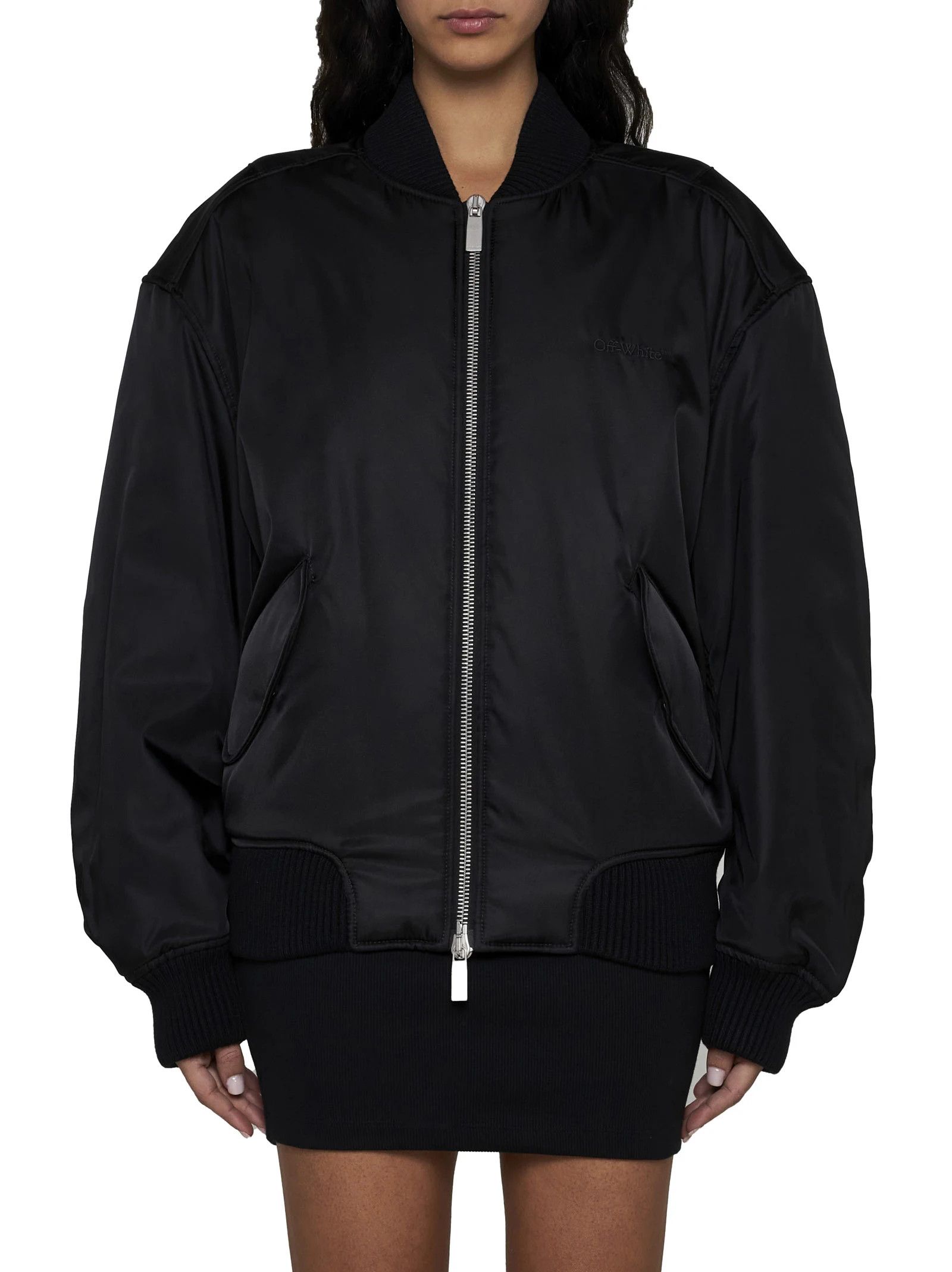 Off-White o1s22i1n0824 Nylon Twill Bomber Jacket in Black Size M / US 6-8 / IT 42-44 - 4 Thumbnail