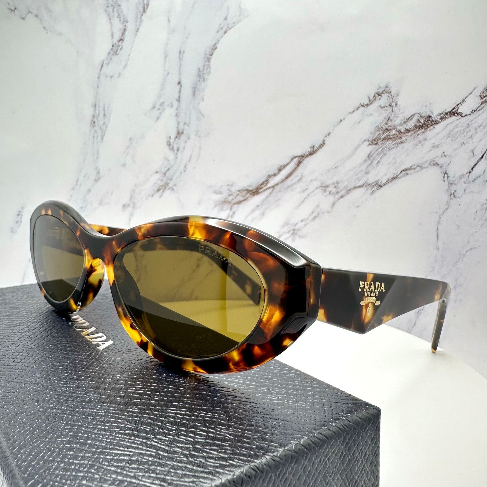 Prada PRADA New Sunglasses Symbole Logo Brown Tortoise Cat Eye Size ONE SIZE - 20 Thumbnail