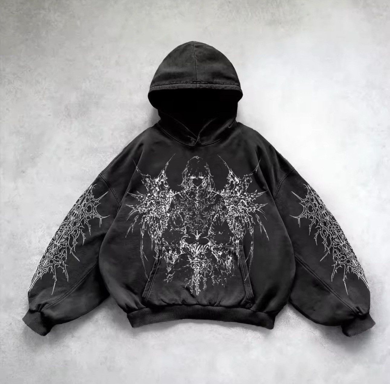 Japanese Brand Streetwear Star Patchwork Oversized Pullover Hoodie Size US XXL / EU 58 / 5 - 2 Thumbnail