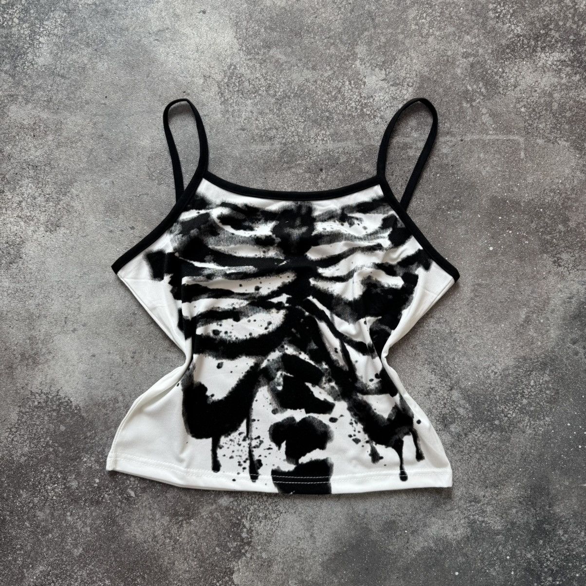 Hysteric Glamour Amazing Y2K Skeleton Printed Goth Rave Punk Tank Top Size M / US 6-8 / IT 42-44 - 1 Thumbnail