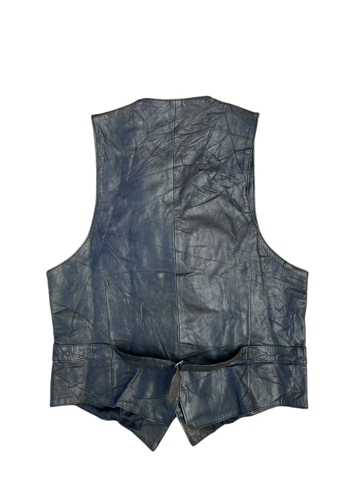 Comme des Garcons Vintage 80s 90s Homme CDG Patina Black Leather Vest Size US S / EU 44-46 / 1 - 5 Thumbnail