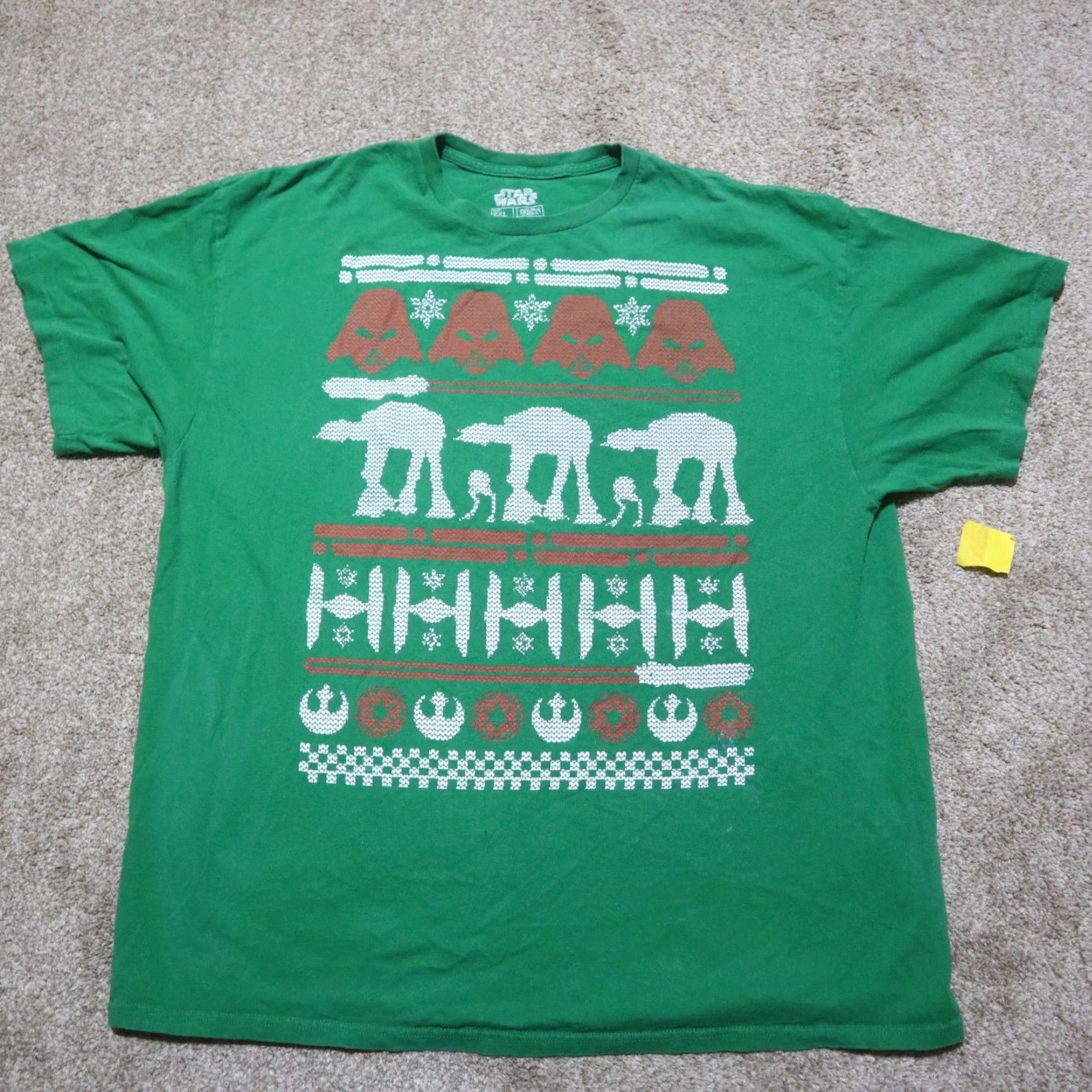 Star Wars Star Wars Shirt Short Sleeve Adult Men 2XL XXL Tie Fighter Walker Christmas Green Graphic Tee Size US XXL / EU 58 / 5 - 3 Thumbnail