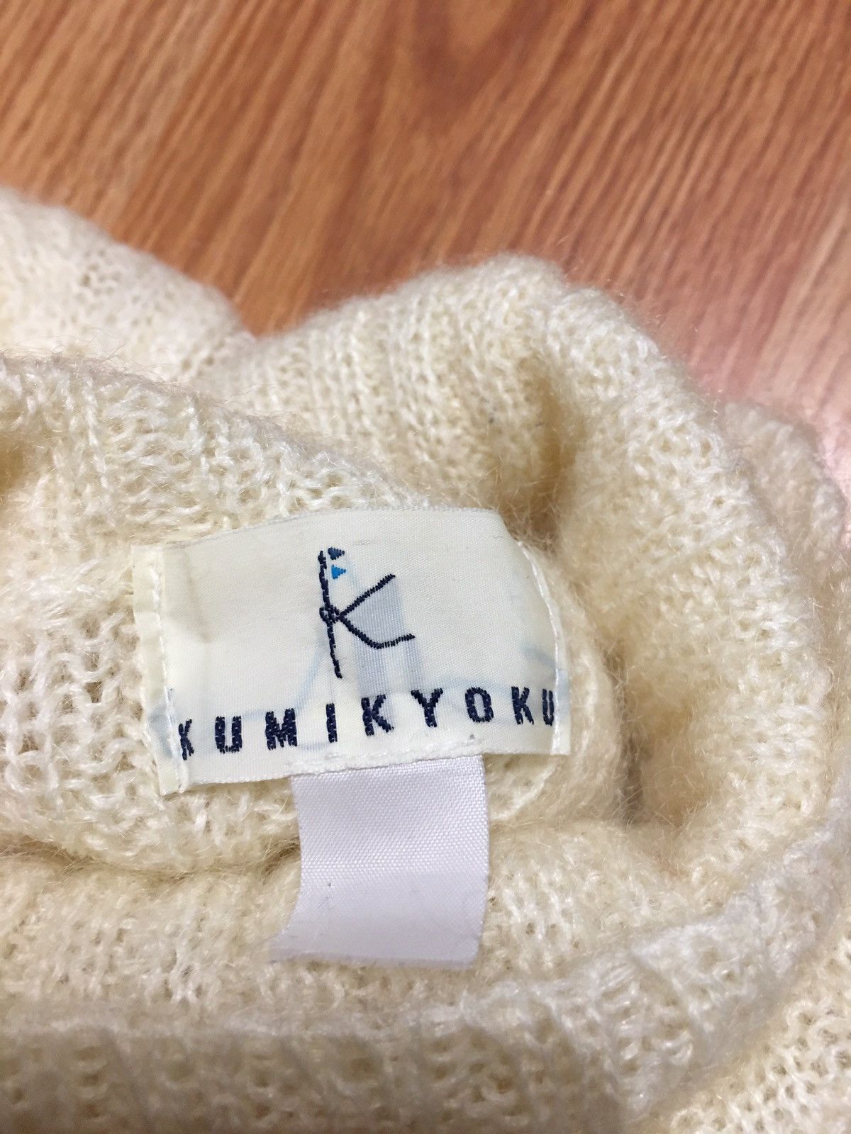 Japanese Brand Kumikyoku Mohair Nylon Knit Ivory Sweater Small Size S / US 4 / IT 40 - 7 Thumbnail