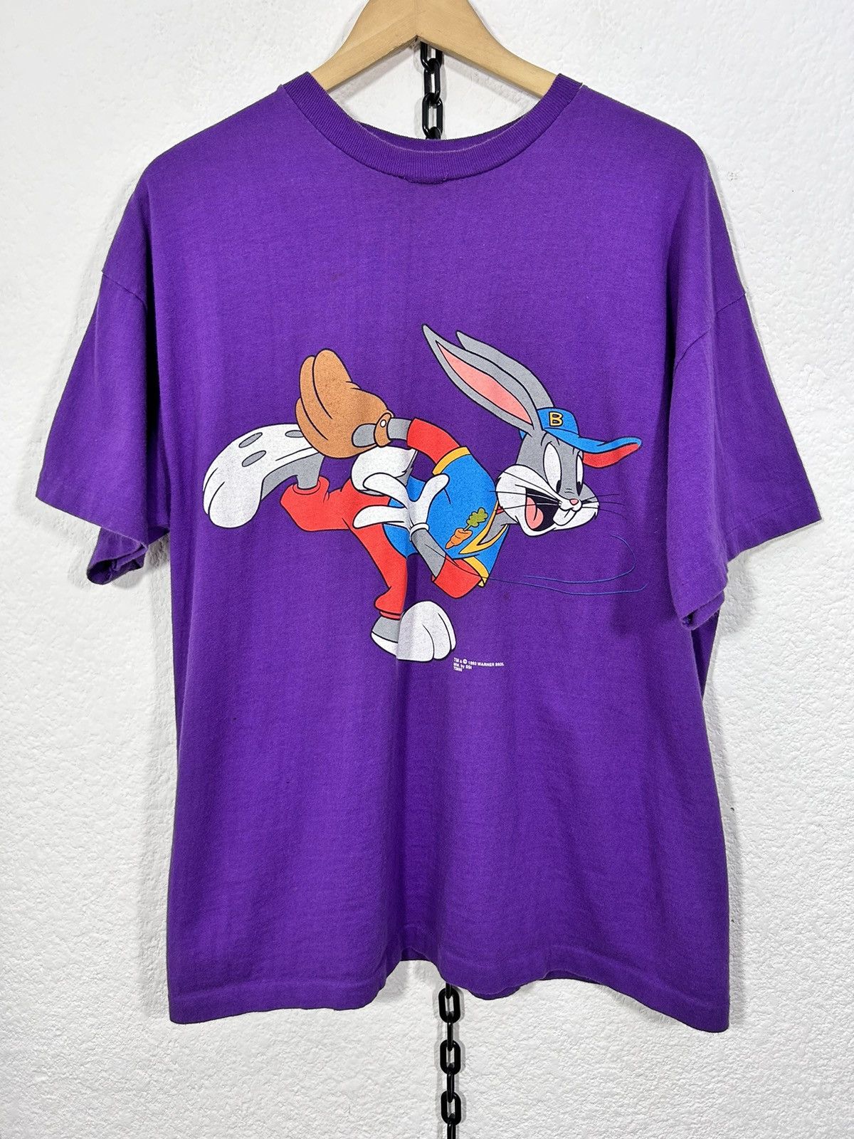 image of Acme Clothing x Cartoon Network Bugs Bunny & Daffy Duck Vintage Shirt 90’S in Purple (Size XL)