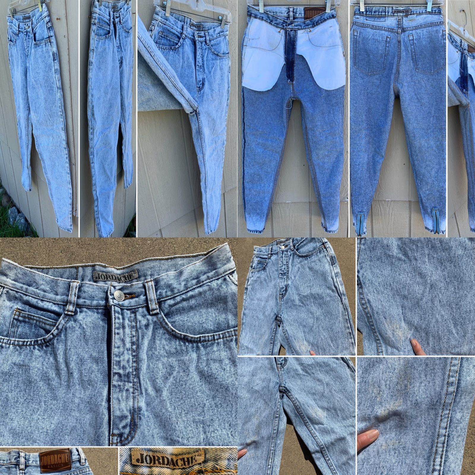 Jordache VINTAGE Jordache Jeans High Waist Tapered Leg Zipper Acid Wash 27 1/2” Waist 14 Blue Mens Jeans 1980s Jordache Size 36" / US 14 / IT 50 - 8 Thumbnail