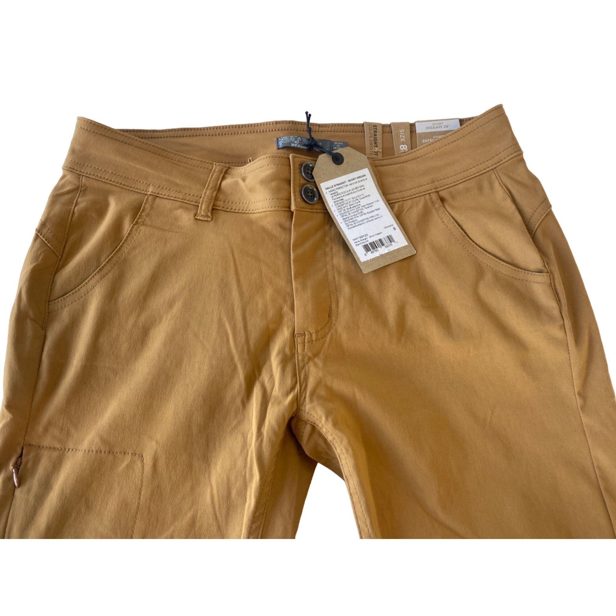 Prana NWT PrAna Halle Pants Women's 8 Short Tan Snap Roll Up Quick Size 30" / US 8 / IT 44 - 15 Thumbnail