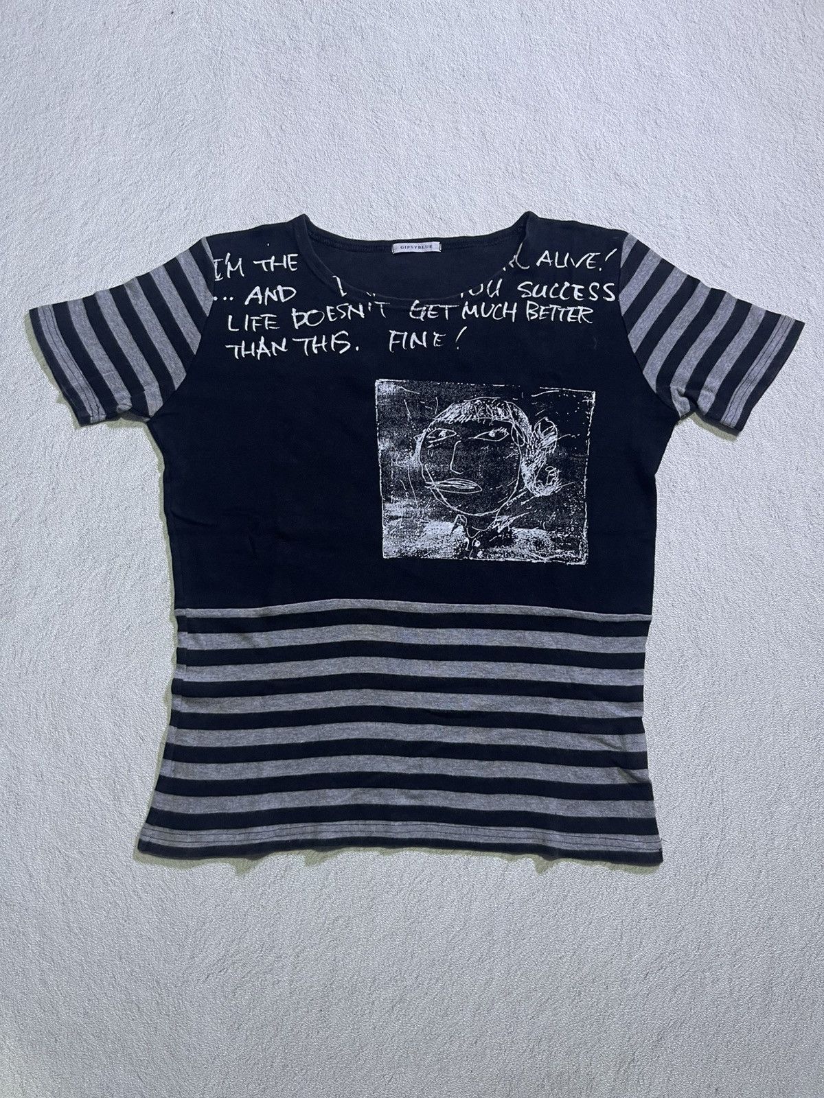 Hysteric Glamour Y2K GIPSY BLUE short tshirt stiped motif Size S / US 4 / IT 40 - 1 Thumbnail