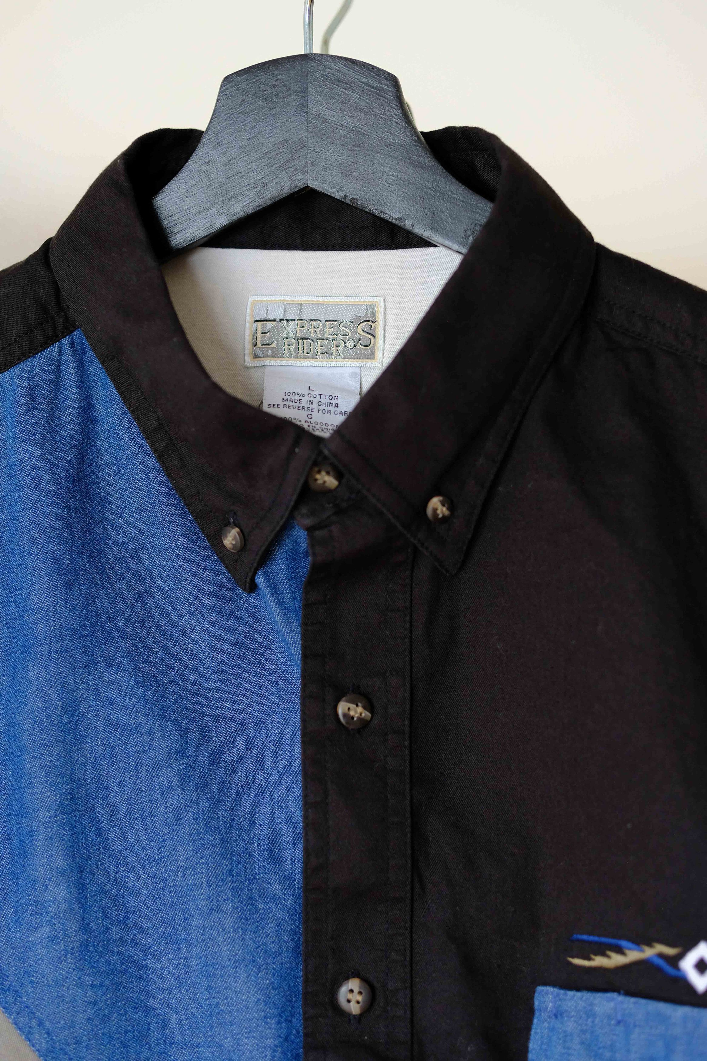 Express Express Rider shirt asymmetrical pattern Size US L / EU 52-54 / 3 - 7 Thumbnail