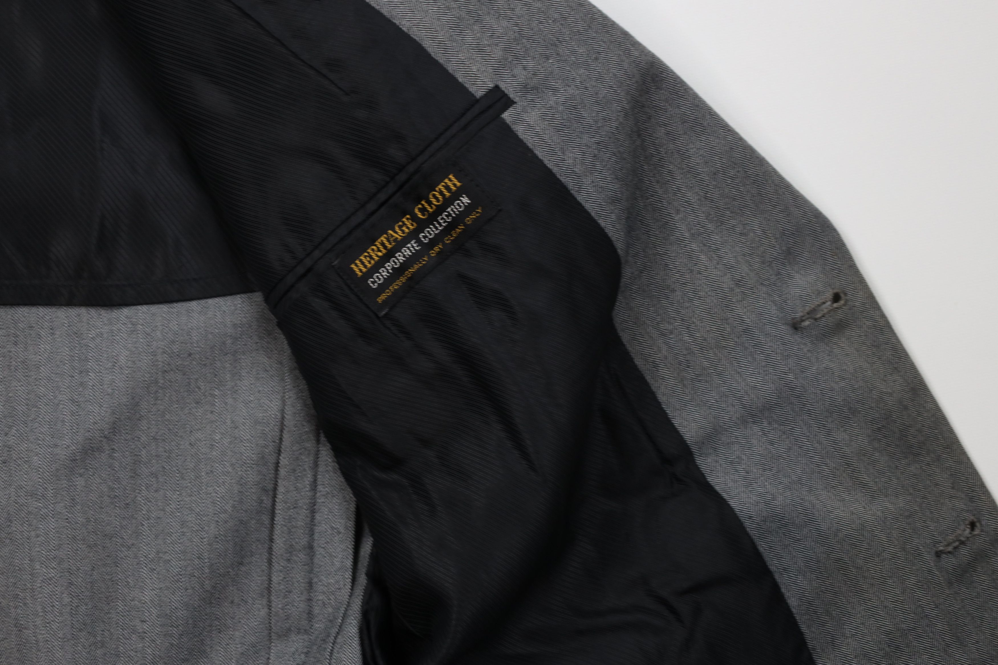 Vintage Vintage 70s Streetwear 2 Piece Wool Herringbone Suit Size 42L - 9 Thumbnail