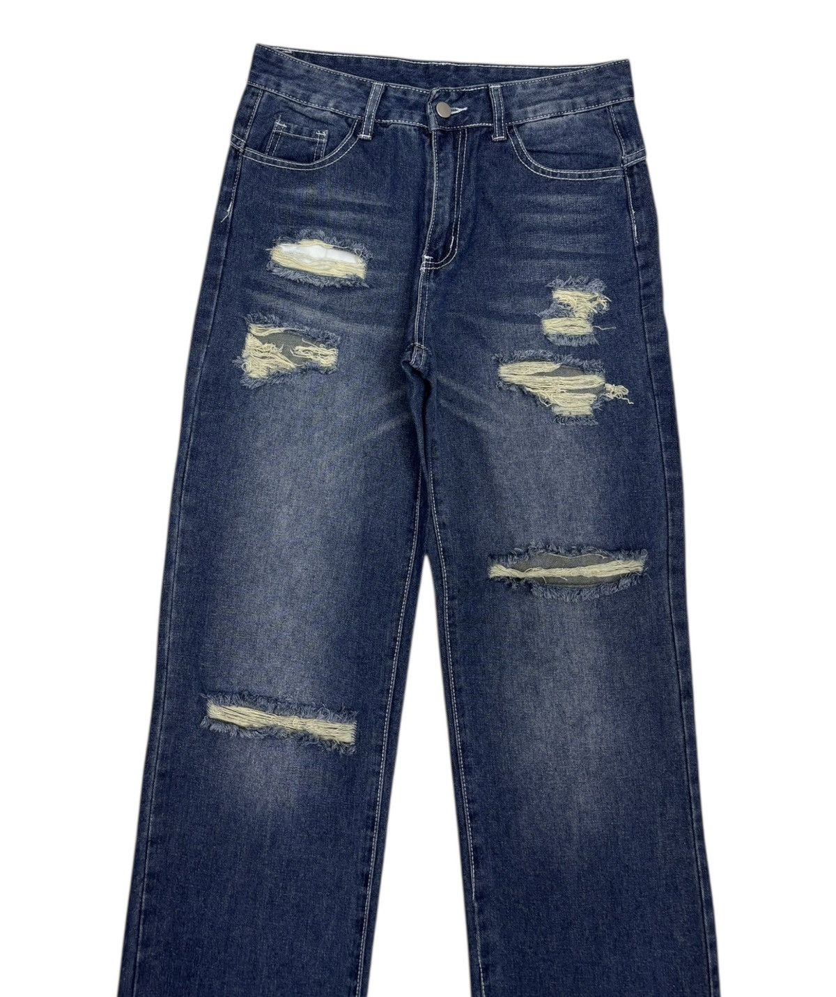 Y-3 × Yohji Yamamoto Y-3 Yohji Yamamoto Custom Paint Queen Baggy Loose Jeans Size US 30 / EU 46 - 5 Thumbnail