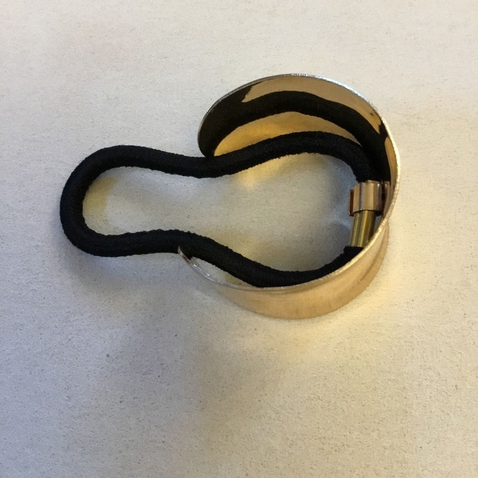 Other Gold Bent Open Cuff Metal Plate Accent Elastic Hair Tie Size ONE SIZE - 6 Thumbnail