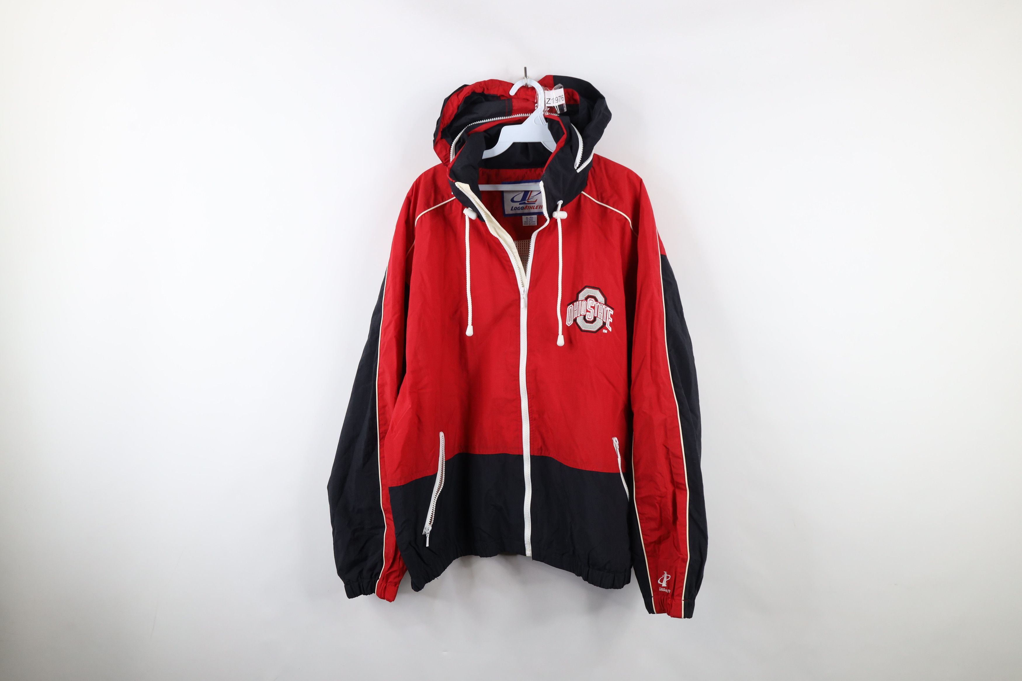 Vintage Vintage 90s Ohio State University Hooded Windbreaker Jacket Size US XL / EU 56 / 4 - 1 Thumbnail