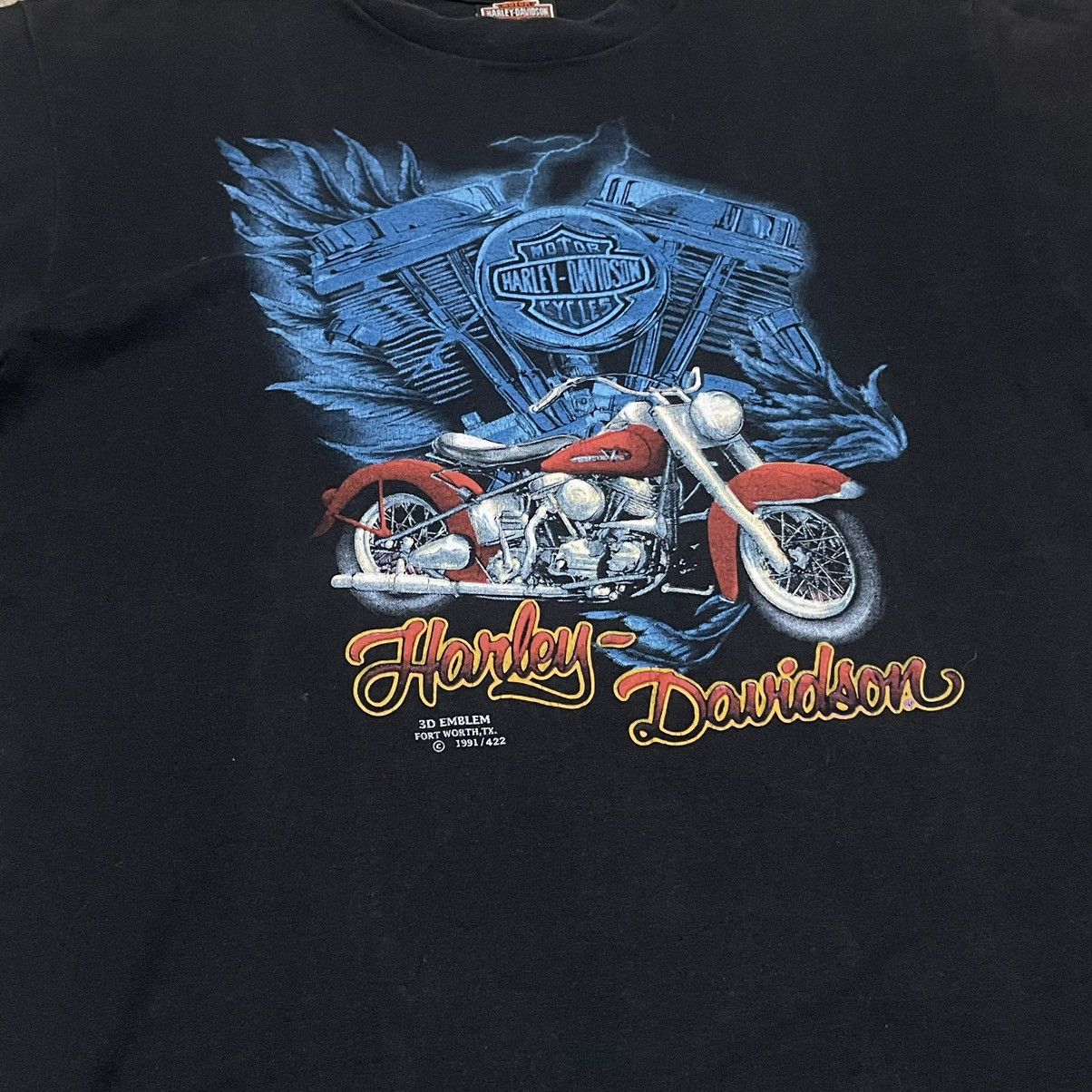 Harley Davidson × Vintage Vintage Harley davidson 3d emblem 1991 t-shirt Size US L / EU 52-54 / 3 - 2 Thumbnail