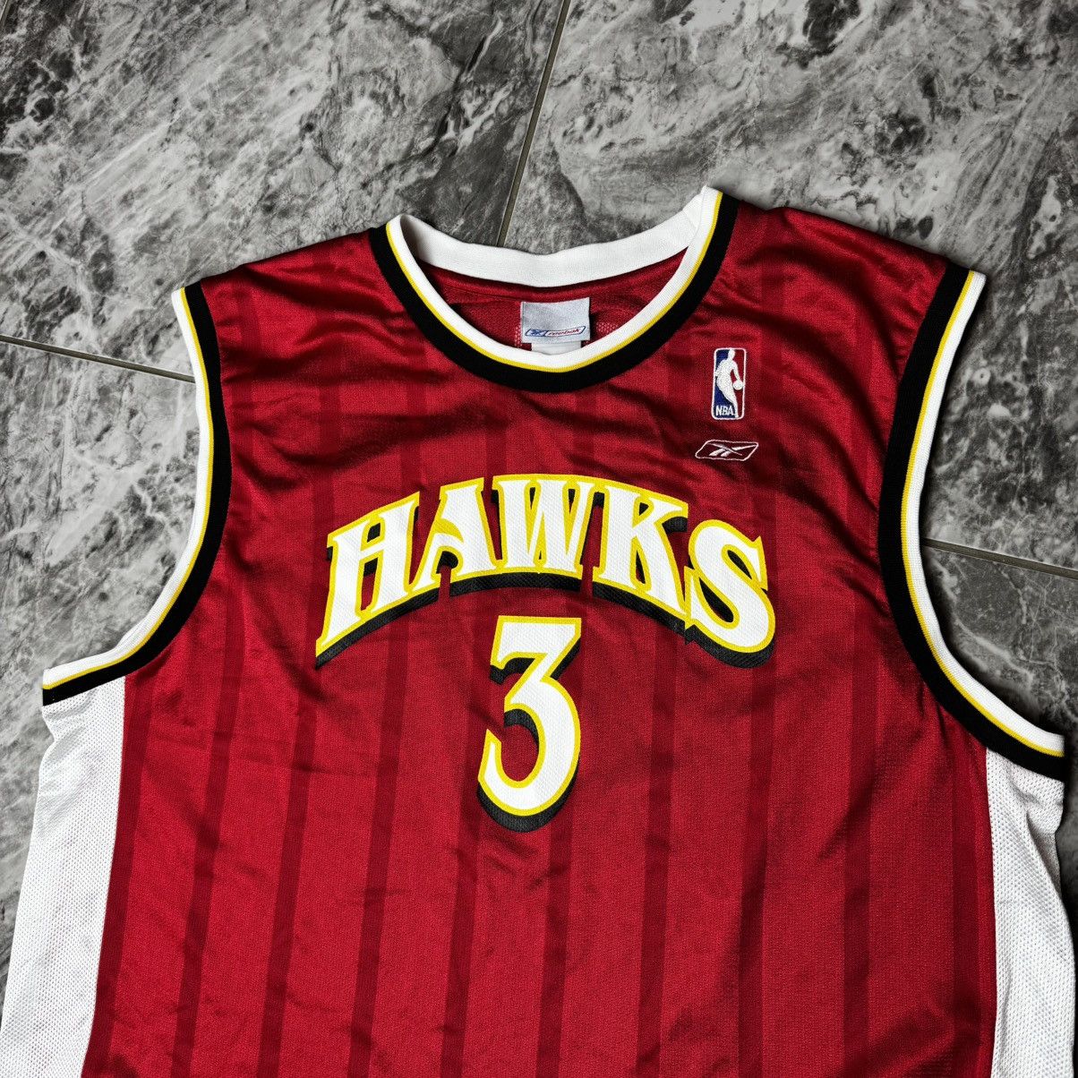 Reebok × Vintage Reebok Atlanta Hawks Shareef Abdur-Rahim Away Jersey Red Size US XL / EU 56 / 4 - 3 Thumbnail