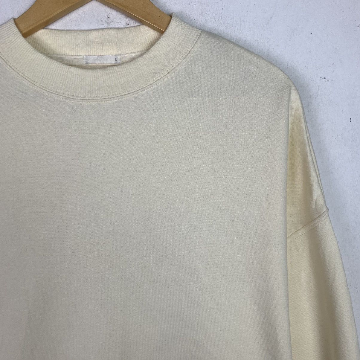 GU × Vintage Vintage White long sleeve Sweatshirt Size US L / EU 52-54 / 3 - 3 Thumbnail