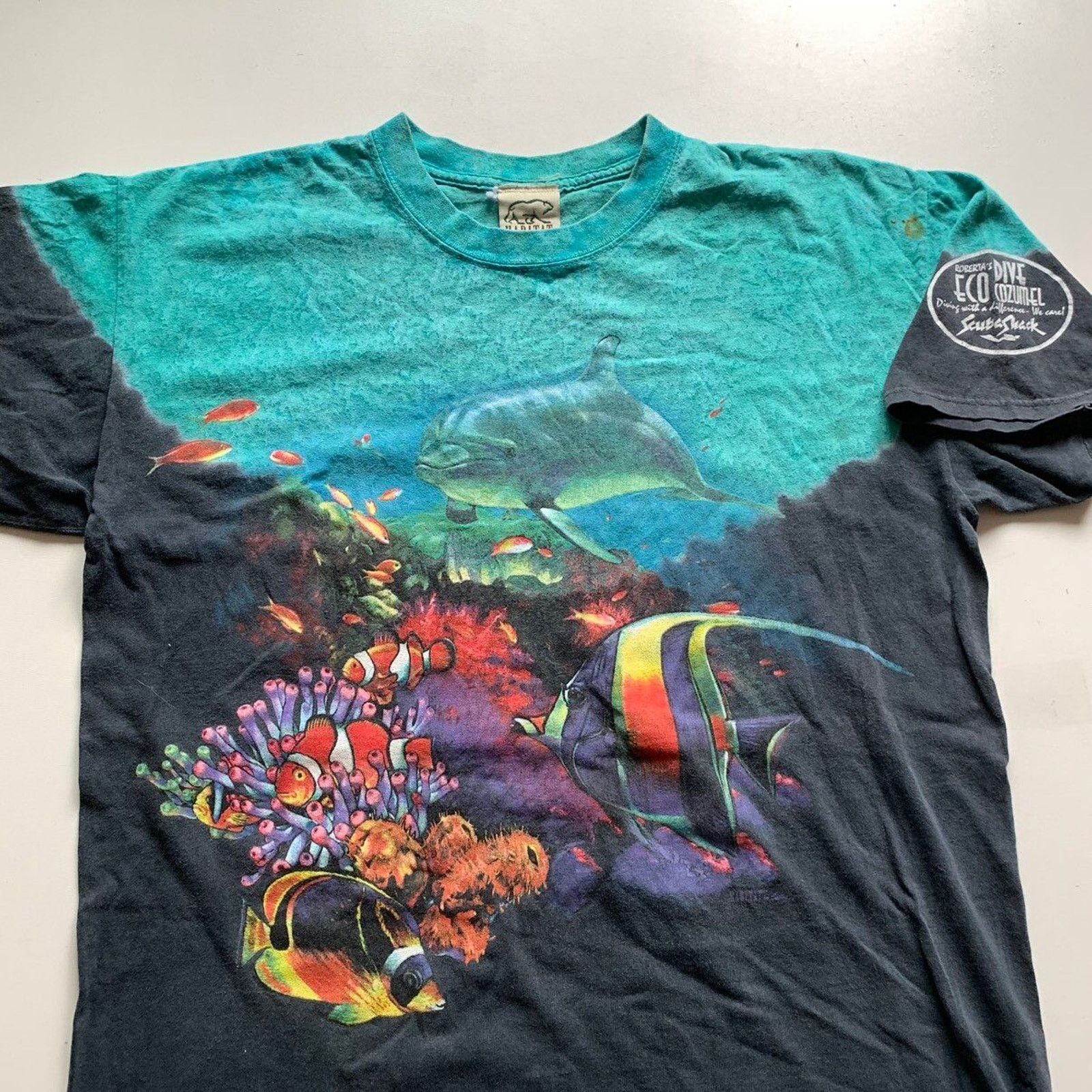 Vintage Vintage 1990s Ocean Wildlife Fish Art Graphic T Shirt Large Size US L / EU 52-54 / 3 - 2 Thumbnail