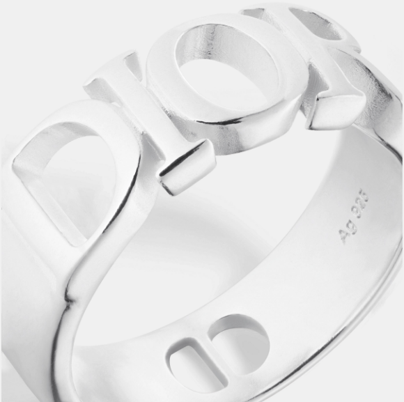 Dior o1w1db10825 Size : OS / R2241H Letters Ring in Silver Size ONE SIZE - 4 Thumbnail