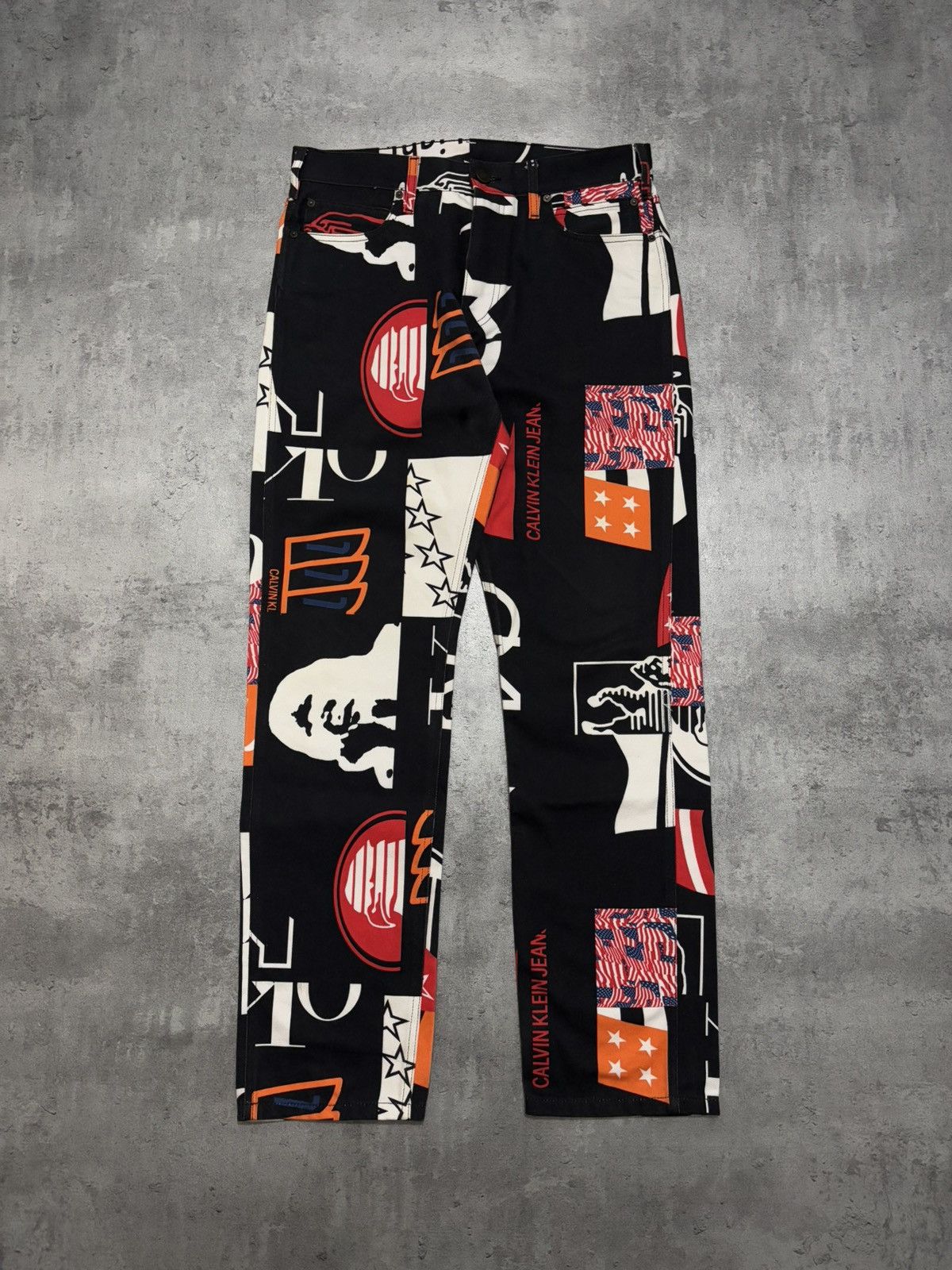 Calvin Klein 205W39NYC Calvin Klein 205W39NYC ALLOVER PRINTED STRAIGHT JEANS BLACK Size US 32 / EU 48 - 2 Thumbnail