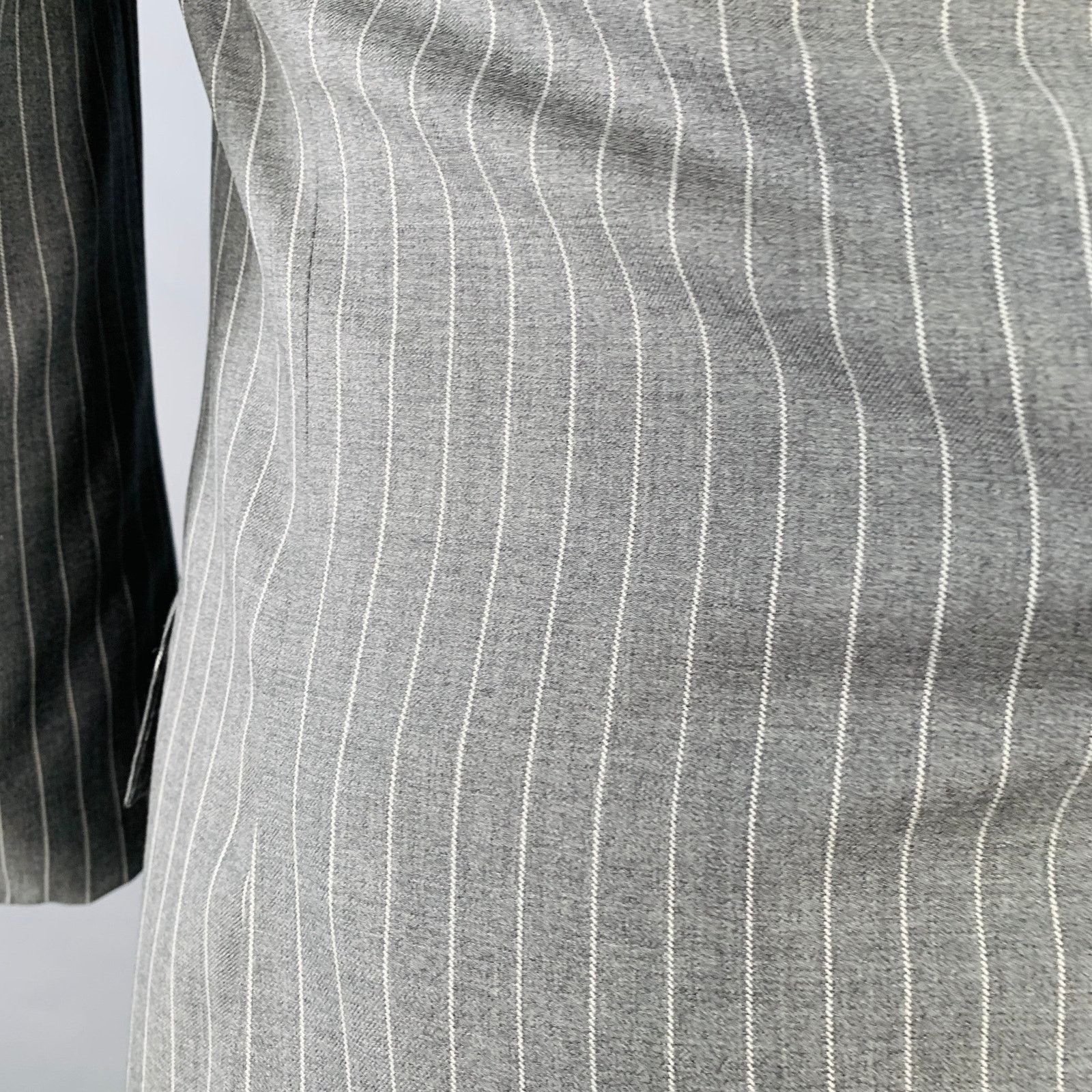 Ralph Lauren RALPH LAUREN Regular Grey Stripe Wool Notch Lapel Suit Size 40R - 7 Thumbnail