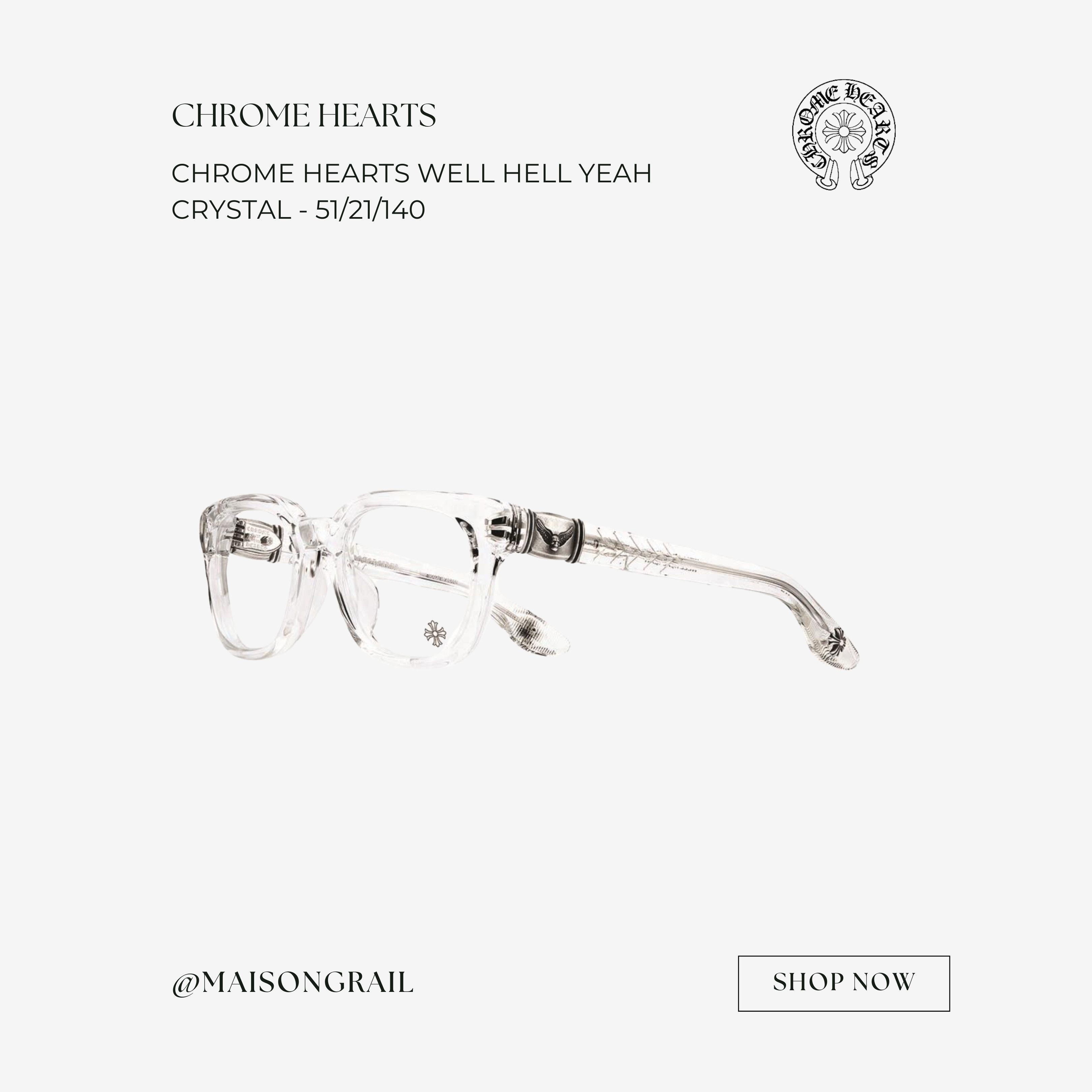 Chrome Hearts CHROME HEARTS WELL HELL YEAH CRYSTAL EYEGLASSES Size ONE SIZE - 1 Thumbnail