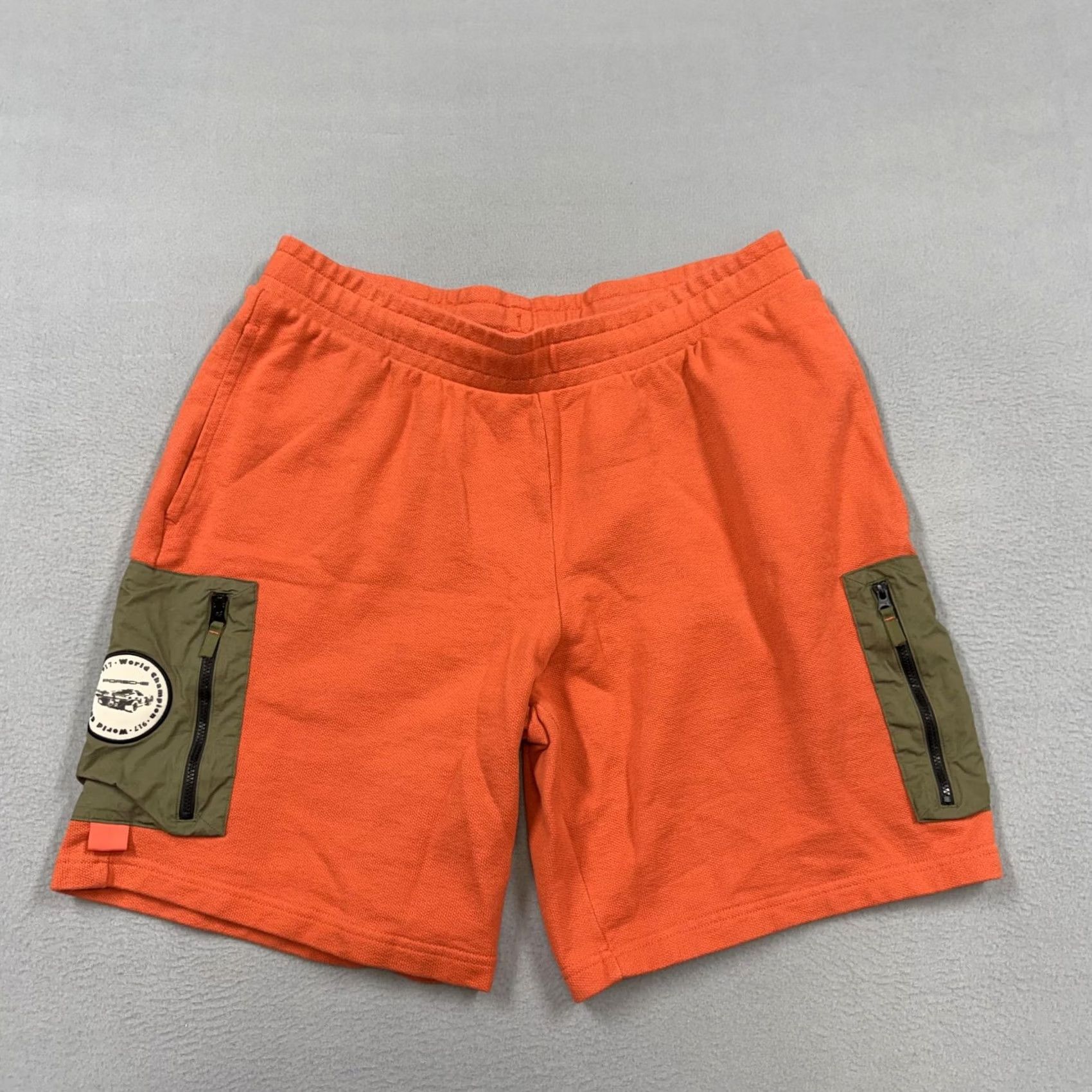 Puma Puma Shorts Mens XL Orange Sweat Cargo Porsche 917 Patch Elastic Waist Casual Size US 36 / EU 52 - 2 Thumbnail