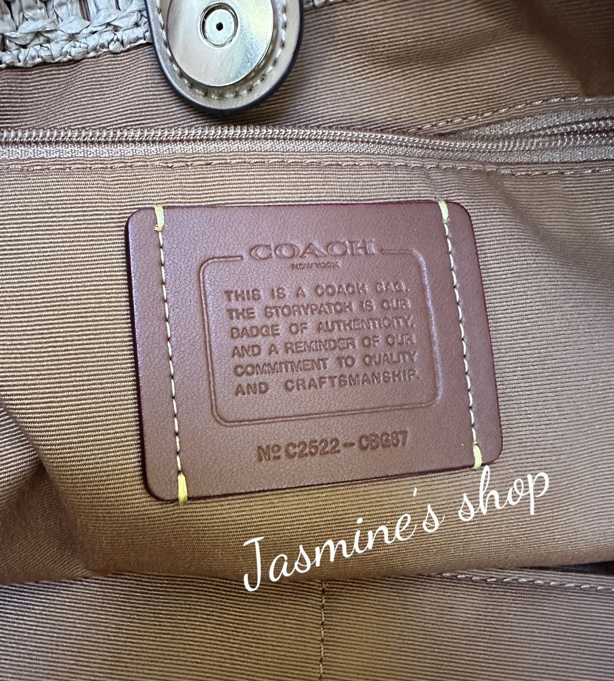 Coach NWT COACH Straw and smooth leather City Tote Bag CBG87 Size ONE SIZE - 9 Thumbnail