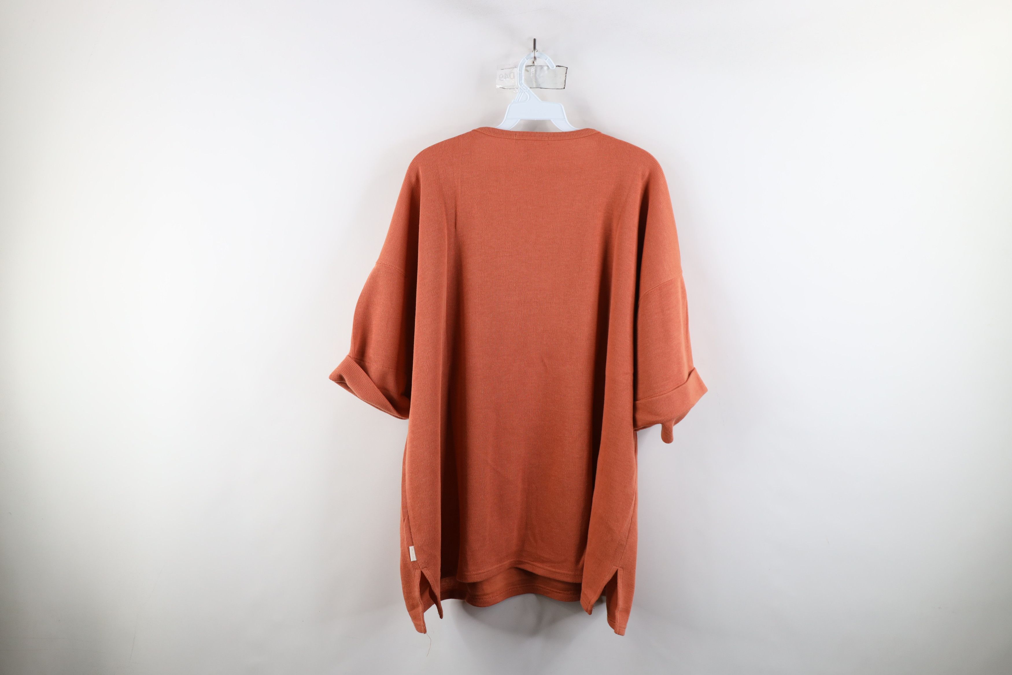 Express × Vintage Vintage 90s Express Thermal Ribbed Knit T-Shirt Pale Orange Size L / US 10 / IT 46 - 11 Thumbnail