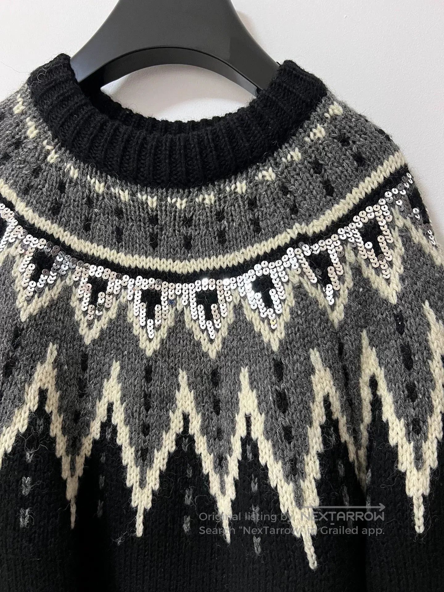 Saint Laurent Paris Saint Laurent Sequin Patterned Sweater. Size M / US 6-8 / IT 42-44 - 2 Thumbnail